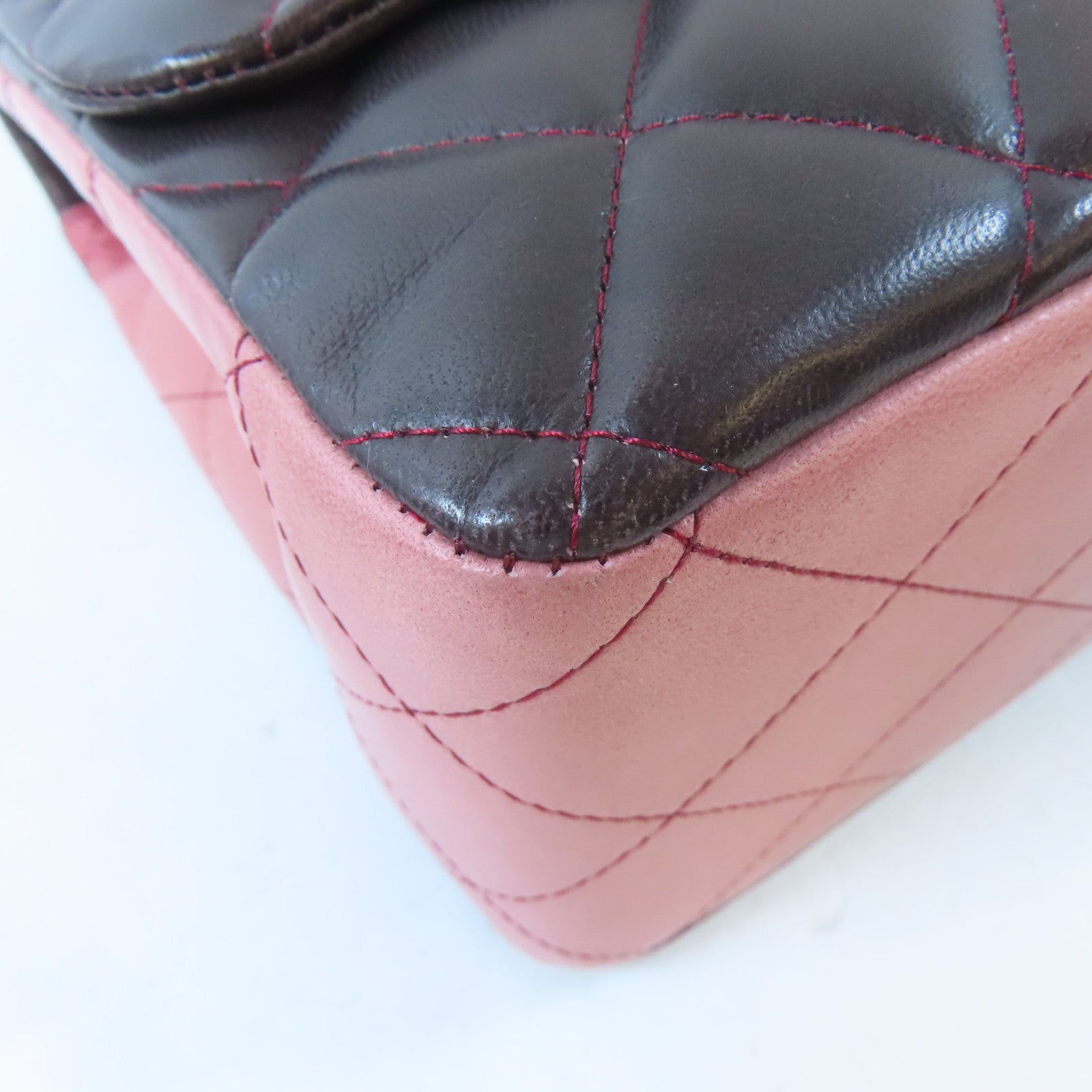 CHANEL 【激減優惠】菱格羊皮皮革Chain Shoulder Bag金扣鏈帶肩背袋紅色/粉紅色/黑色
