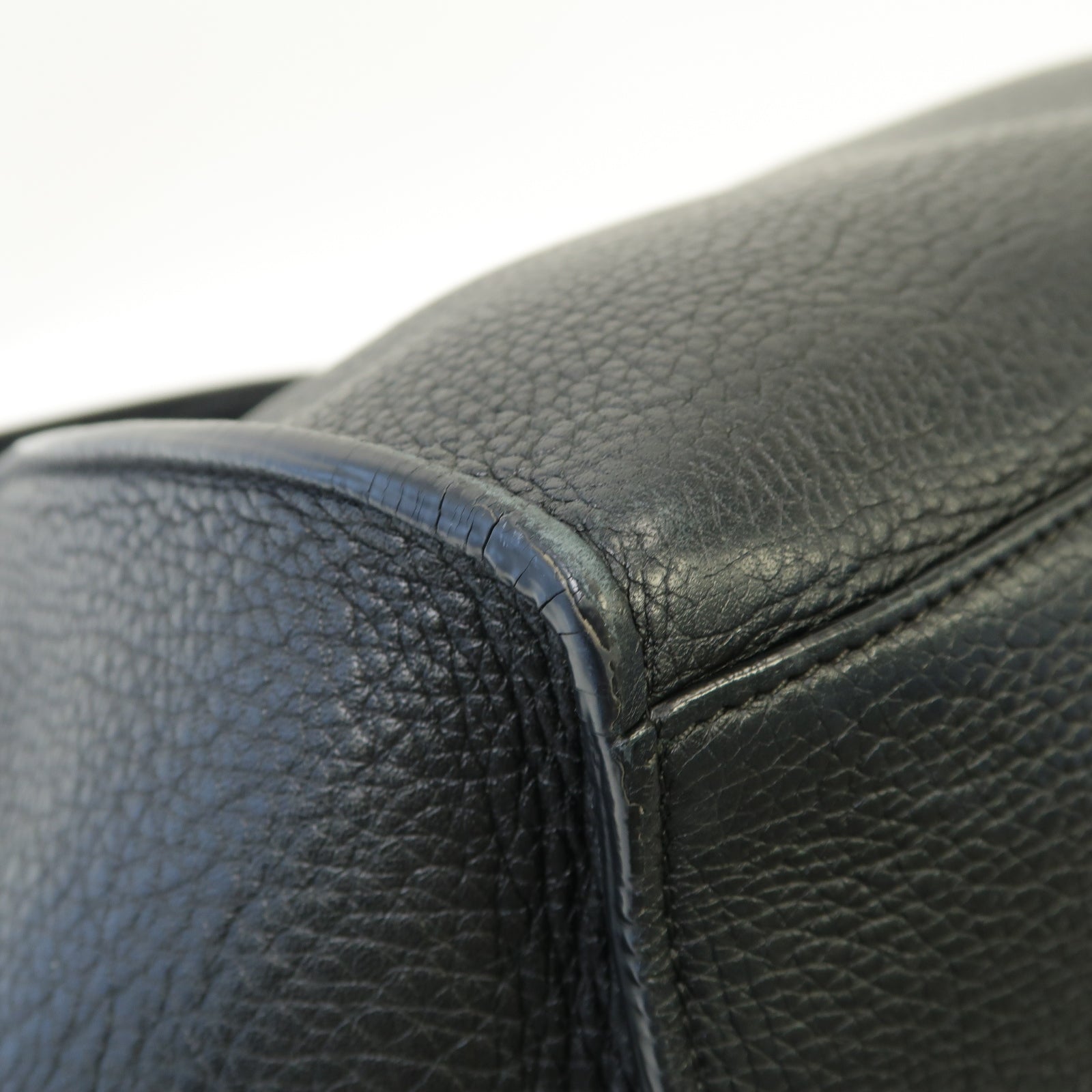 CELINE 牛皮皮革Big Bag銀扣手挽肩背兩用袋黑色