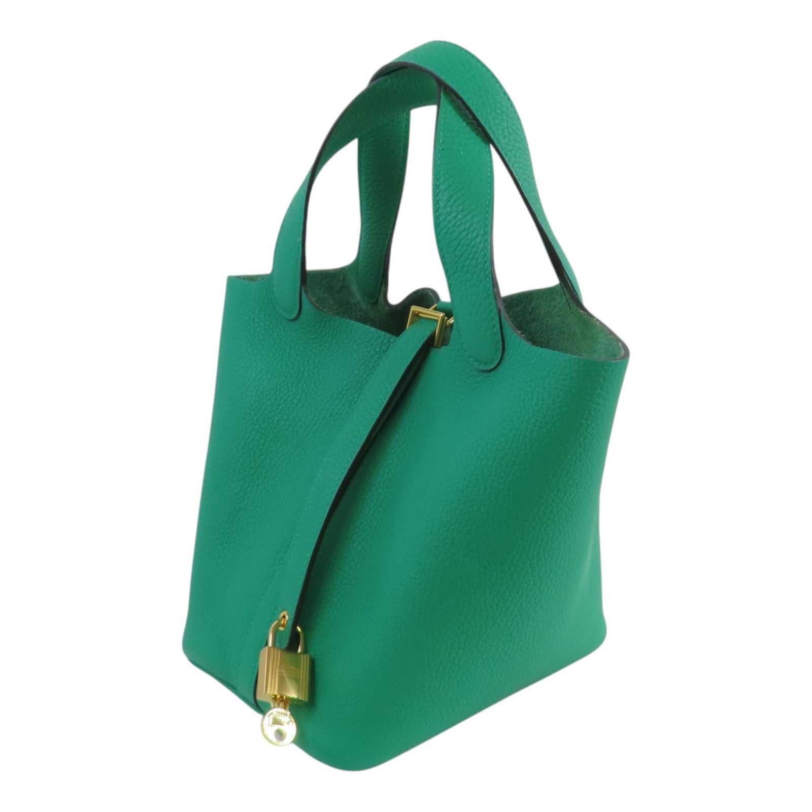 HERMES Clemence皮革Picotin PM Tote Bag金扣手挽袋