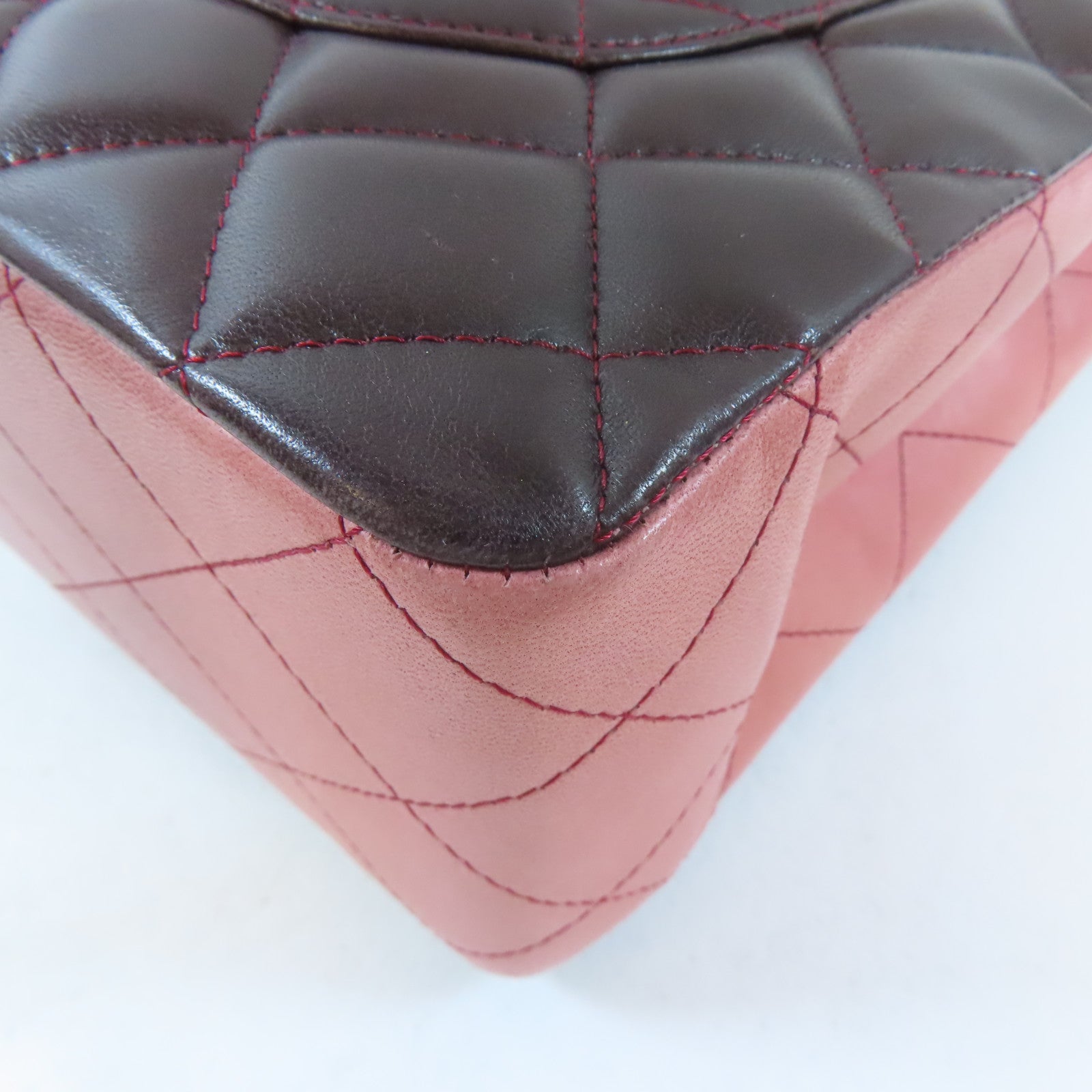 CHANEL 【激減優惠】菱格羊皮皮革Chain Shoulder Bag金扣鏈帶肩背袋紅色/粉紅色/黑色