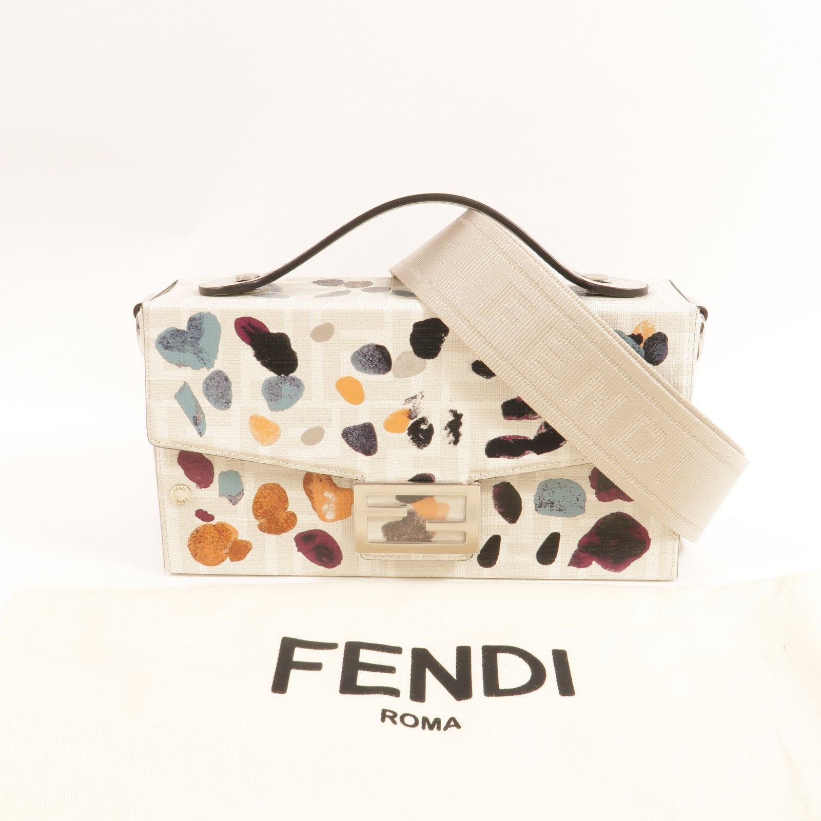 FENDI 塗層帆布Baguette Soft Trunk手挽肩背兩用袋