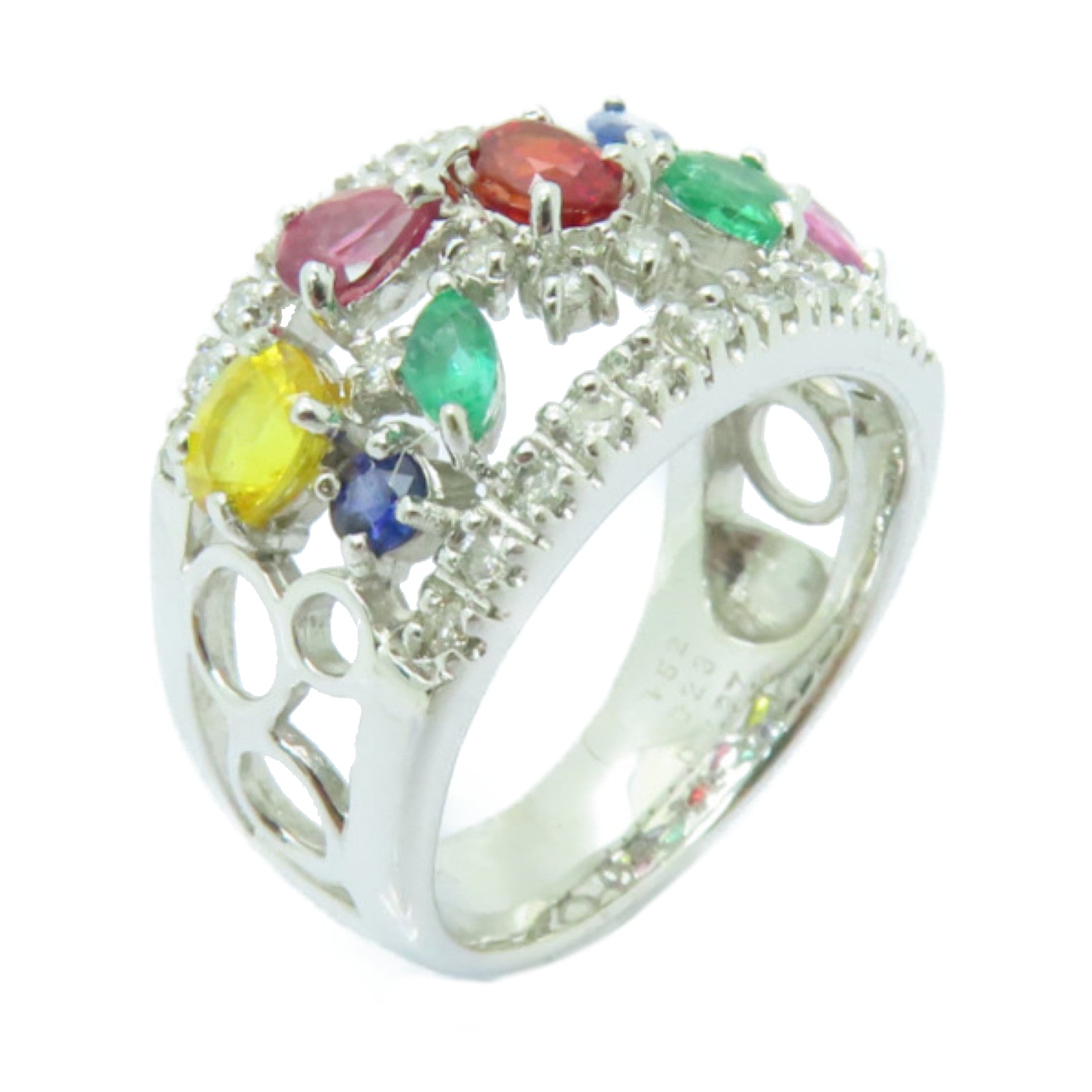 JEWELRY **【激減優惠】18K白金Ring0.037/0.23/1.52ct鑽石戒指彩色US#5.75