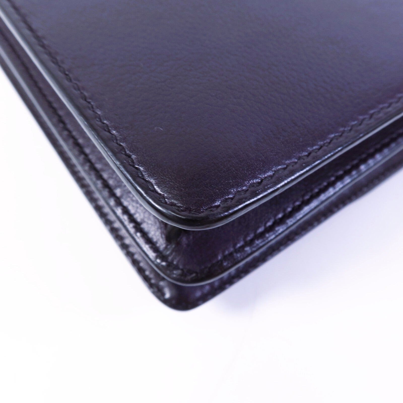 HERMES Evergrain皮革Roulis Mini金扣肩背袋Bleu Indigo