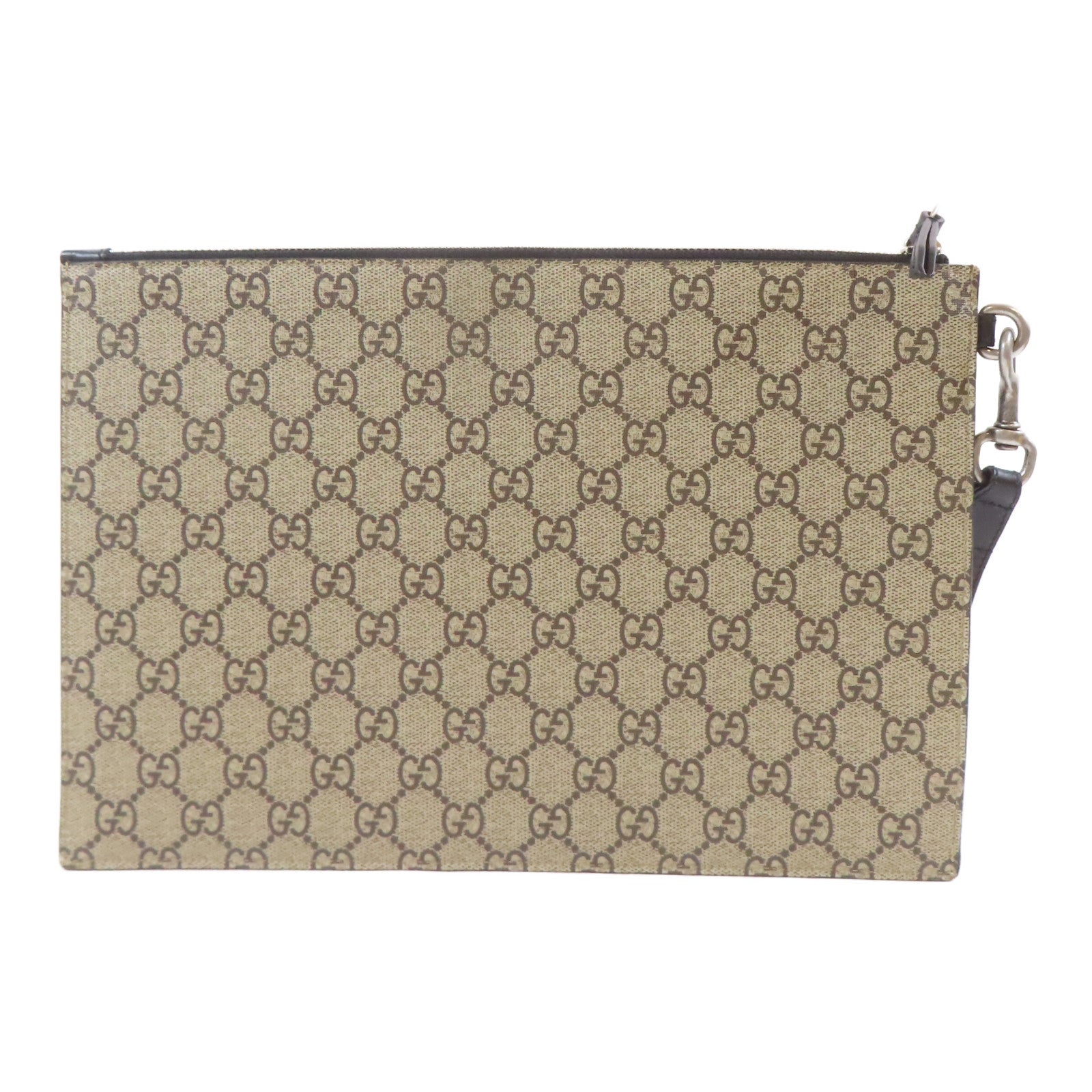 GUCCI 【激減優惠】塗層帆布Hang Bag銀扣手拿包啡色/黑色