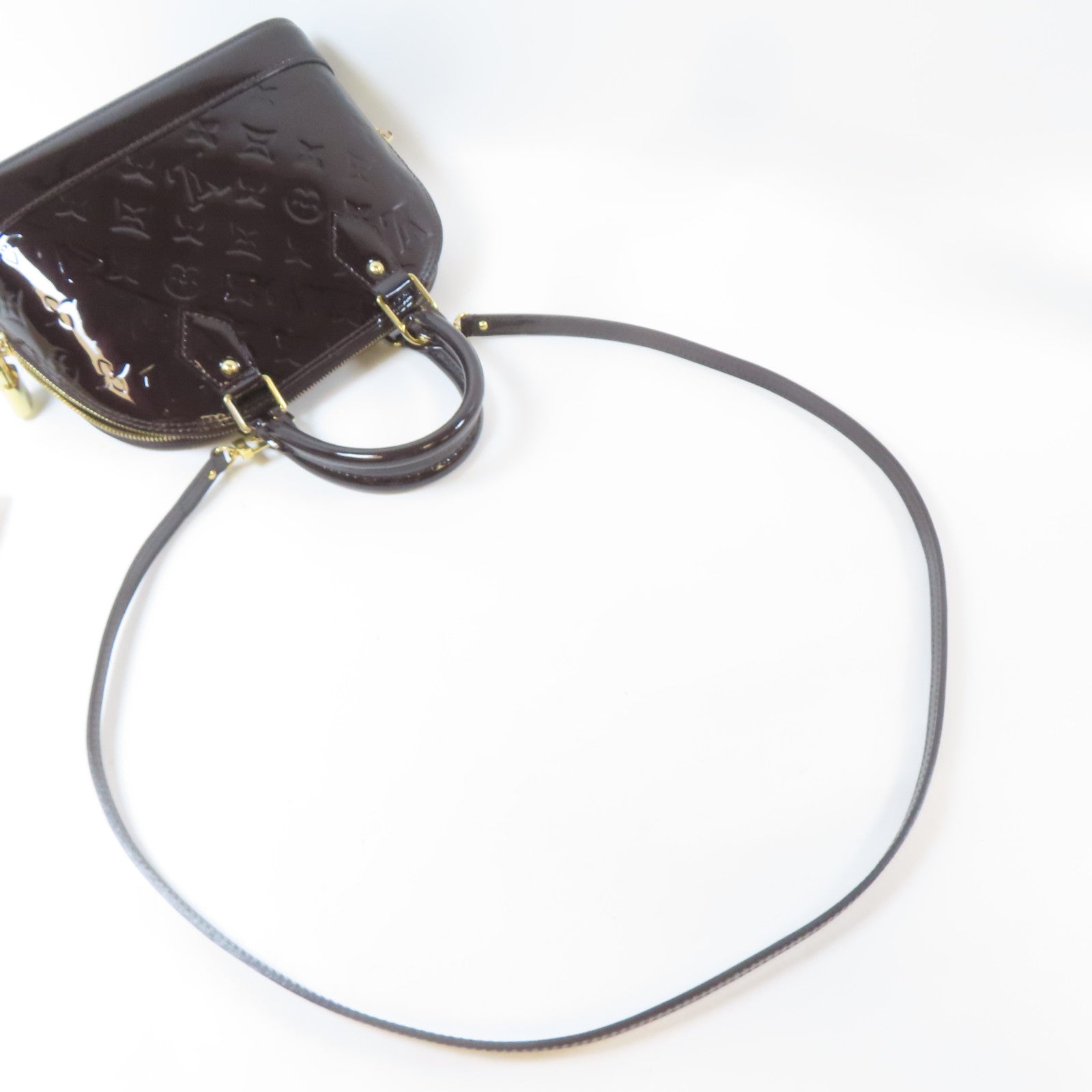 LOUIS VUITTON Vernis Alma金扣手挽肩背兩用袋深紅色