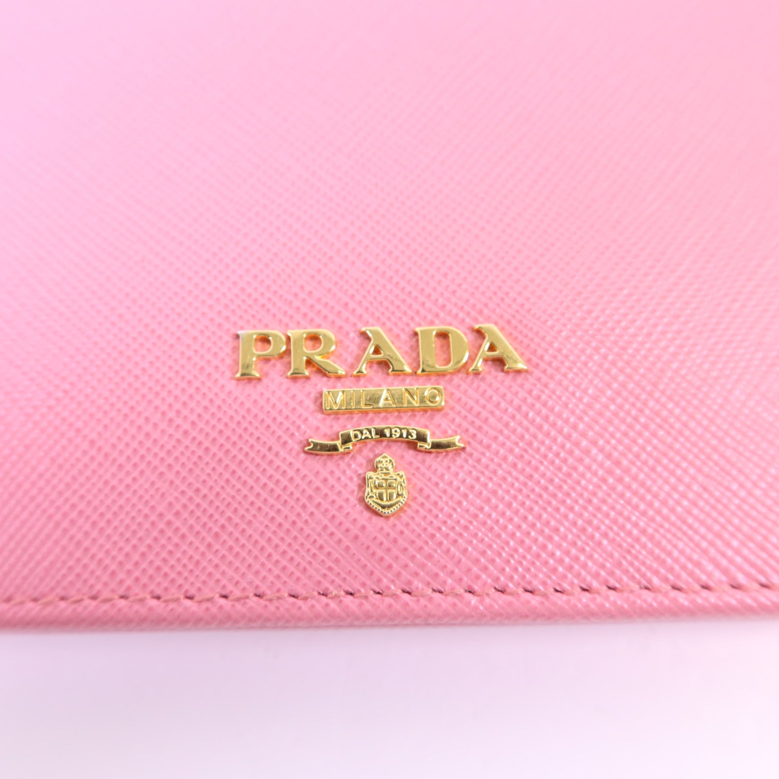 PRADA 【激減優惠】牛皮皮革Wallet金扣錢包