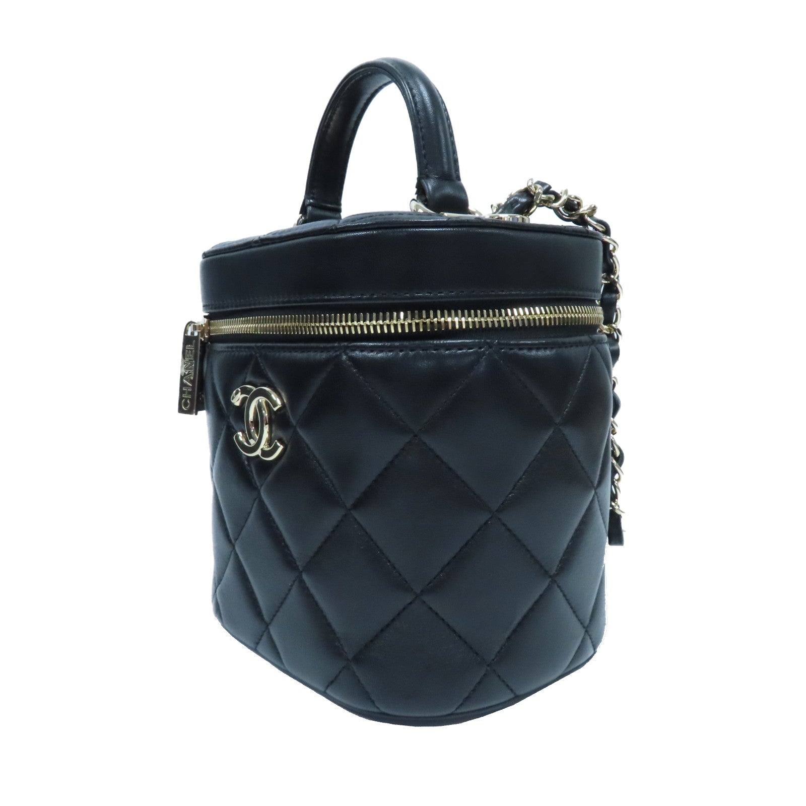 CHANEL 【激減優惠】菱格羊皮皮革Trendy CC Vanity Case金扣手挽肩背兩用袋黑色