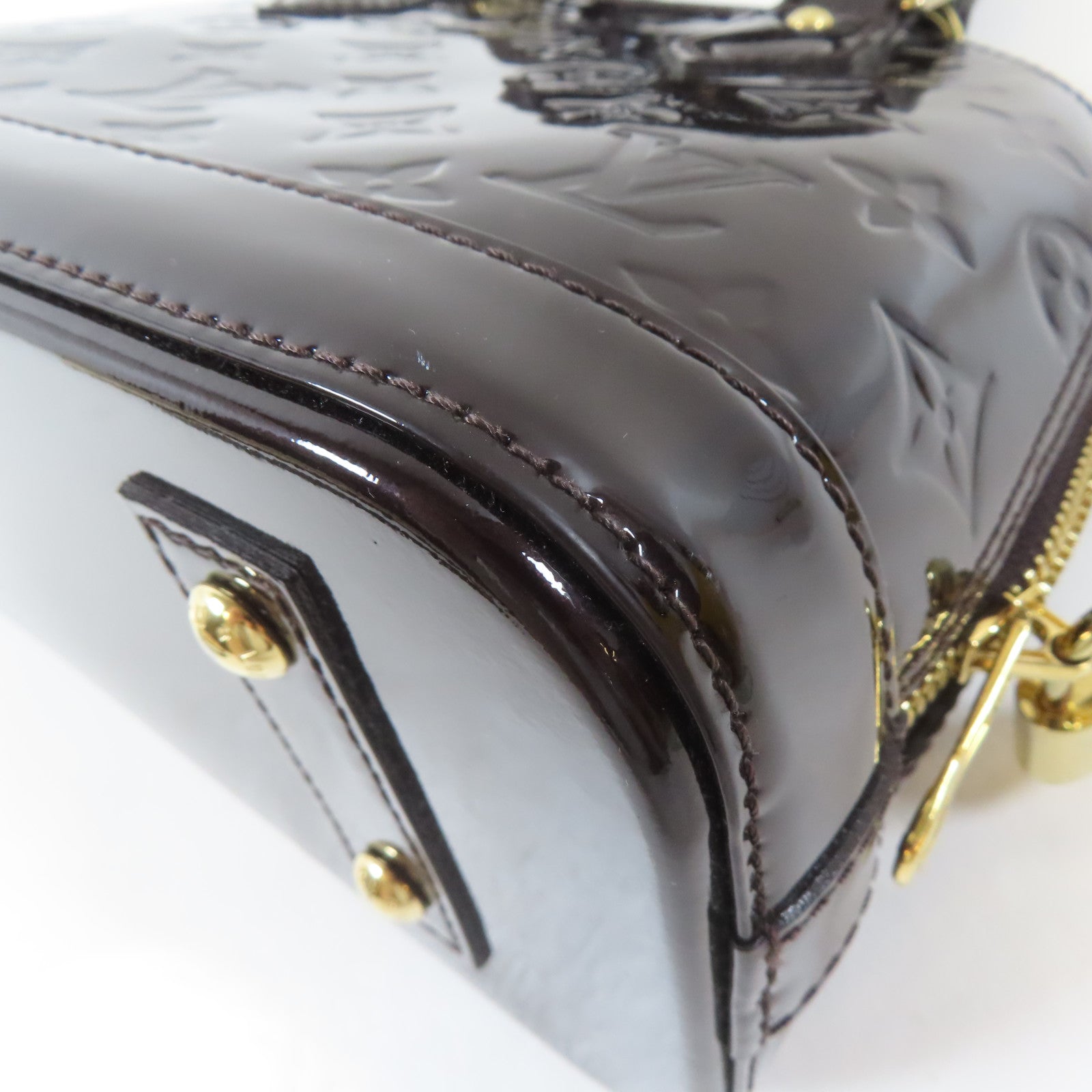 LOUIS VUITTON Vernis Alma金扣手挽肩背兩用袋深紅色