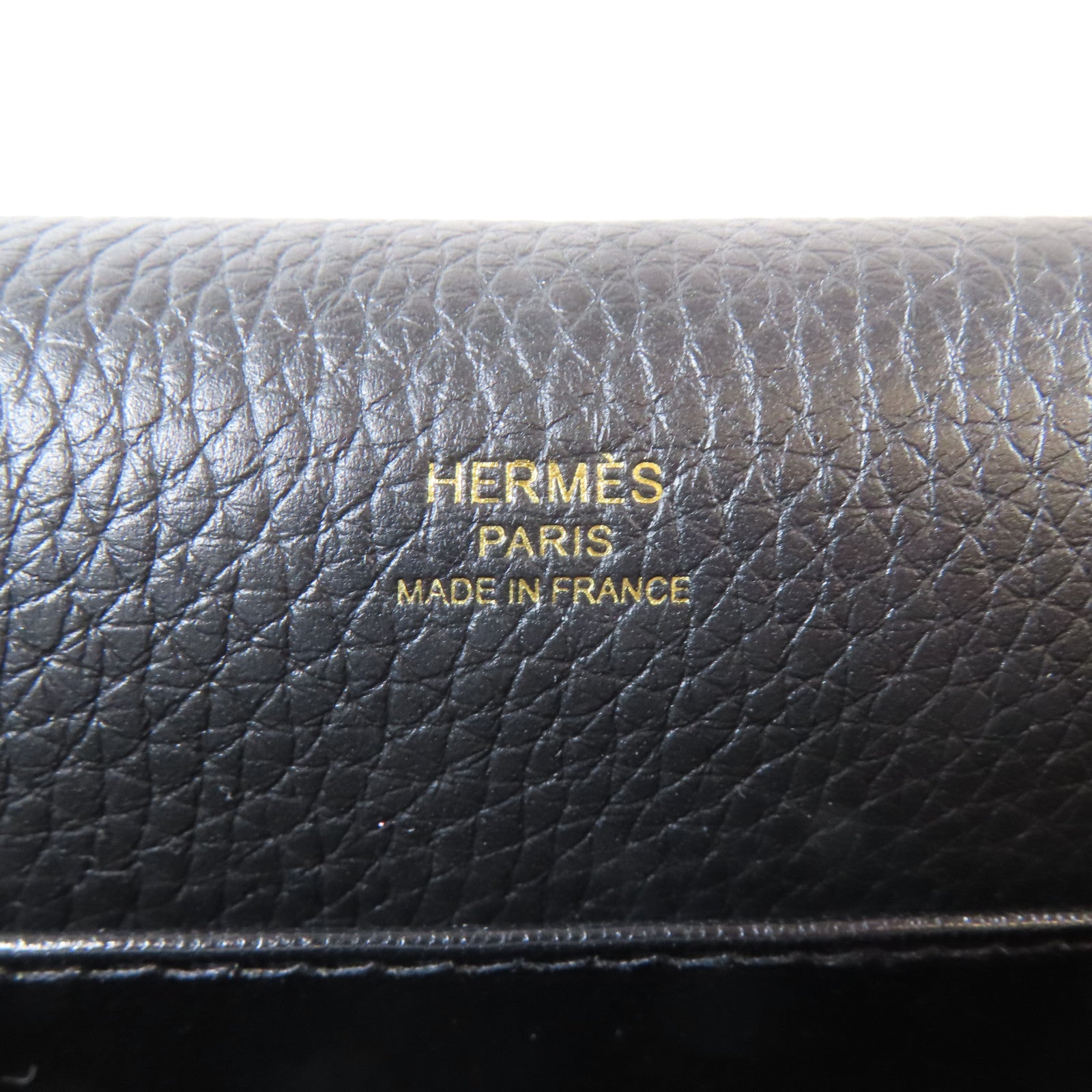 HERMES 【激減優惠】Clemence皮革Roulis 23金扣肩背袋Nior色/黑色