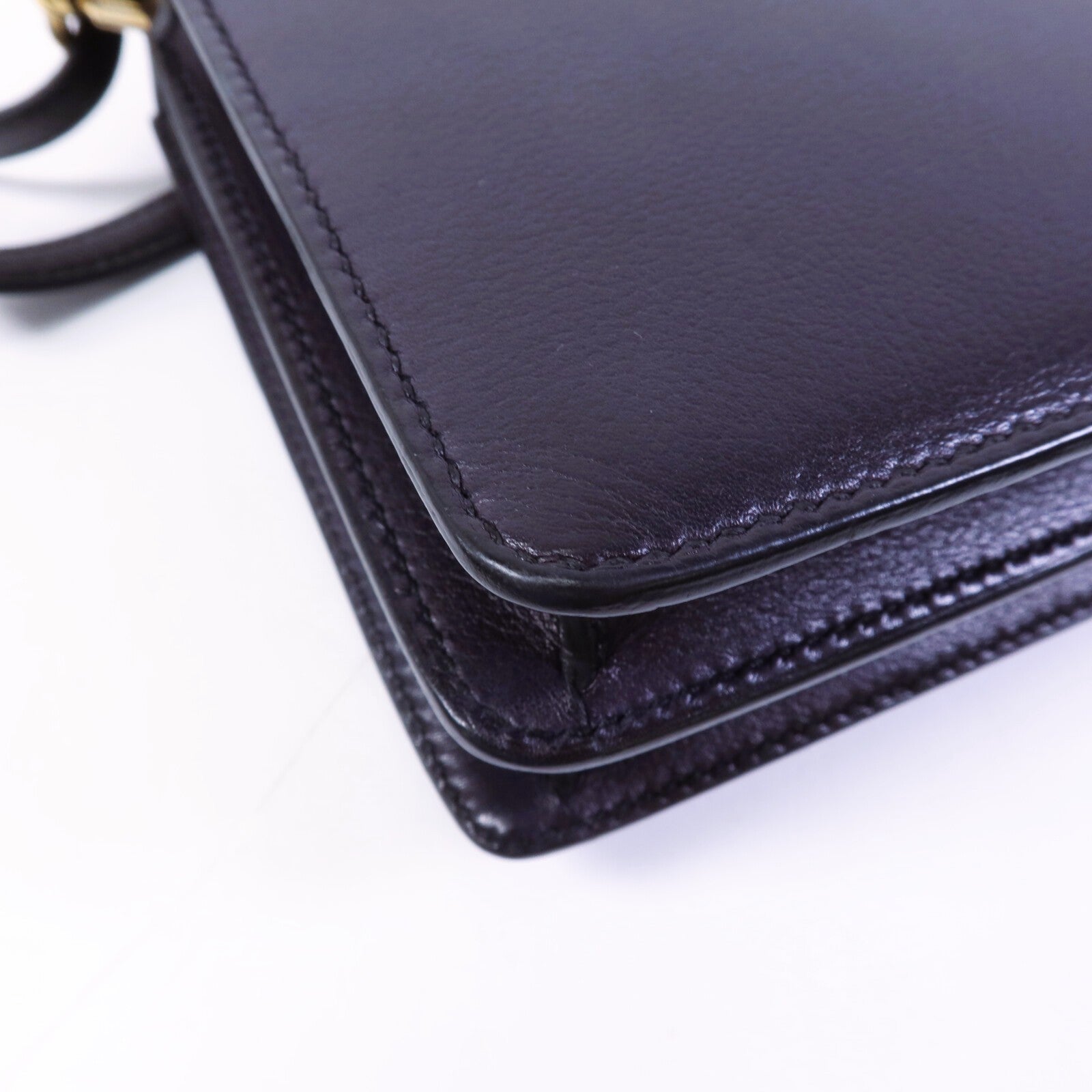 HERMES Evergrain皮革Roulis Mini金扣肩背袋Bleu Indigo