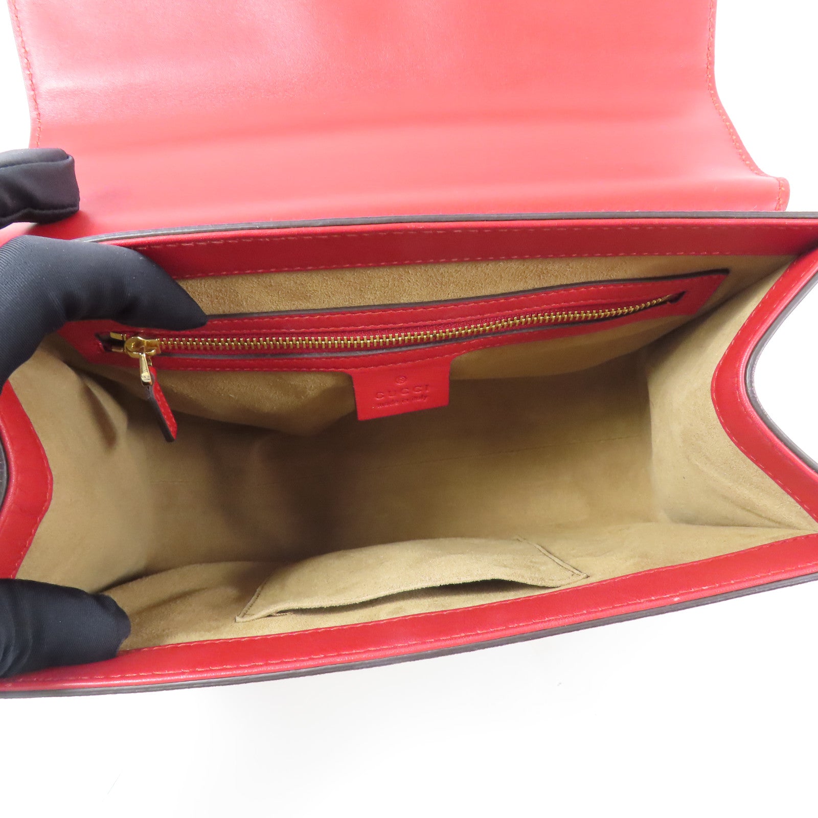 GUCCI 塗層帆布/皮革GG Supreme 2 Way Shoulder Bag金扣手挽肩背兩用袋