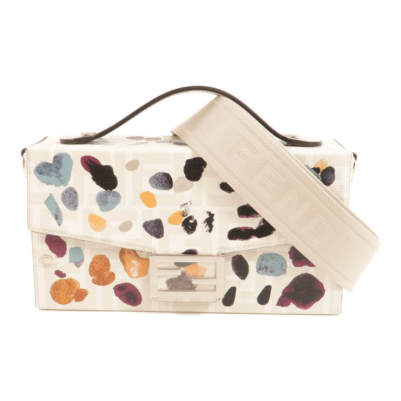 FENDI 塗層帆布Baguette Soft Trunk手挽肩背兩用袋