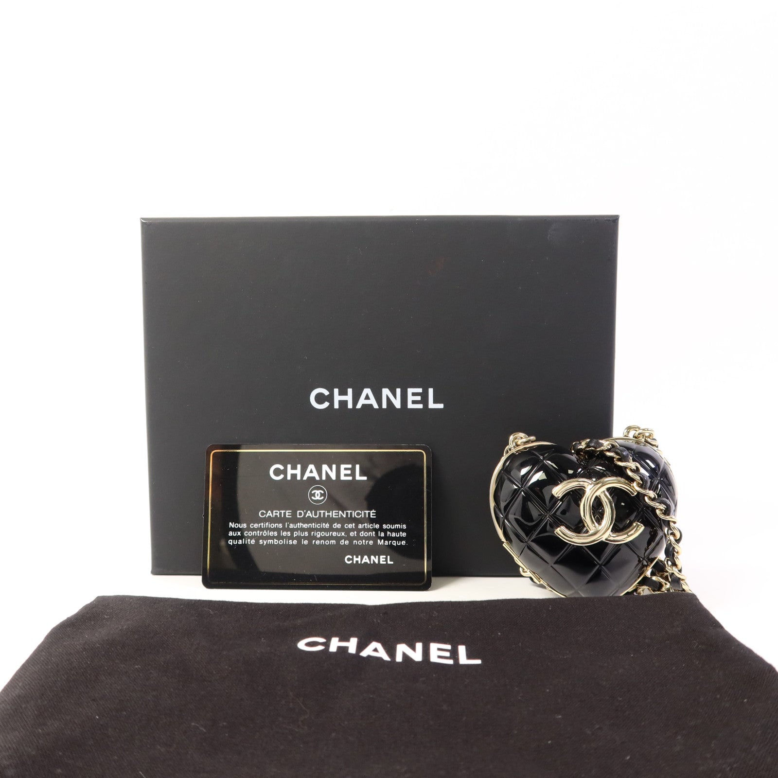 CHANEL PVC/金屬/皮革Heart Charm With Chain金扣掛飾