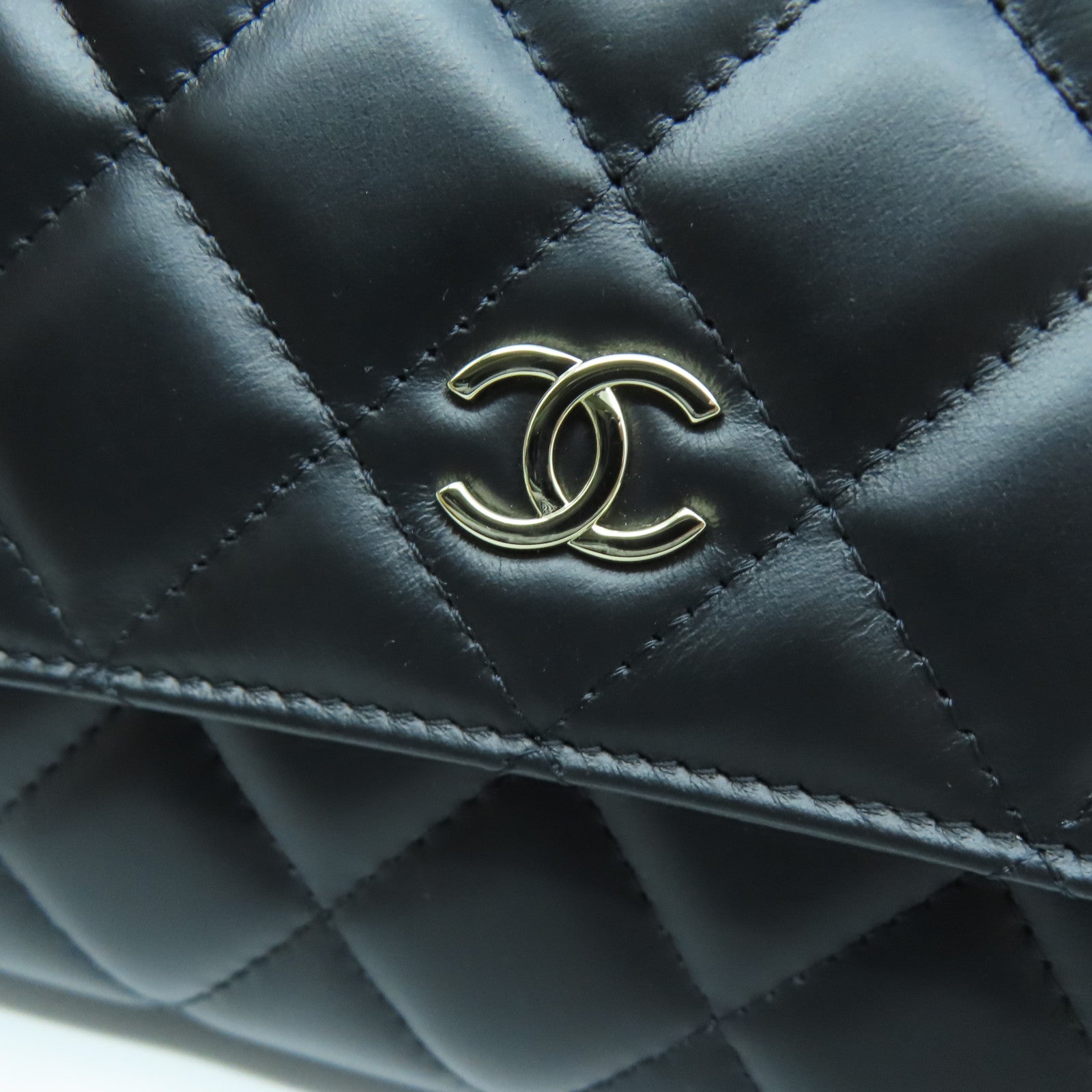 CHANEL 【激減優惠】菱格羊皮皮革Chain Shoulder金扣鏈帶手挽肩背兩用袋黑色