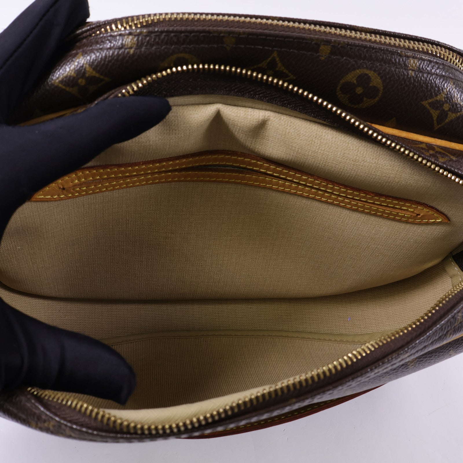 LOUIS VUITTON Monogram Reporter PM金扣肩背袋棕色