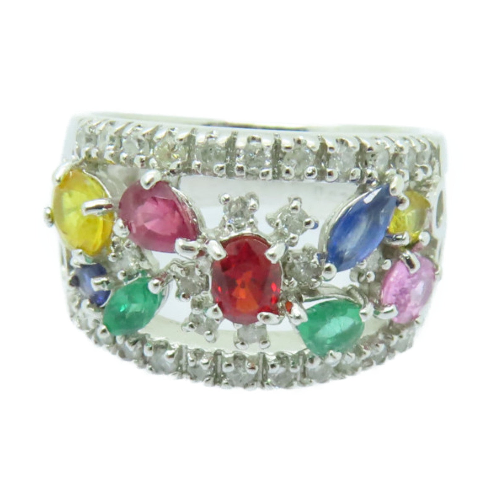 JEWELRY **【激減優惠】18K白金Ring0.037/0.23/1.52ct鑽石戒指彩色US#5.75