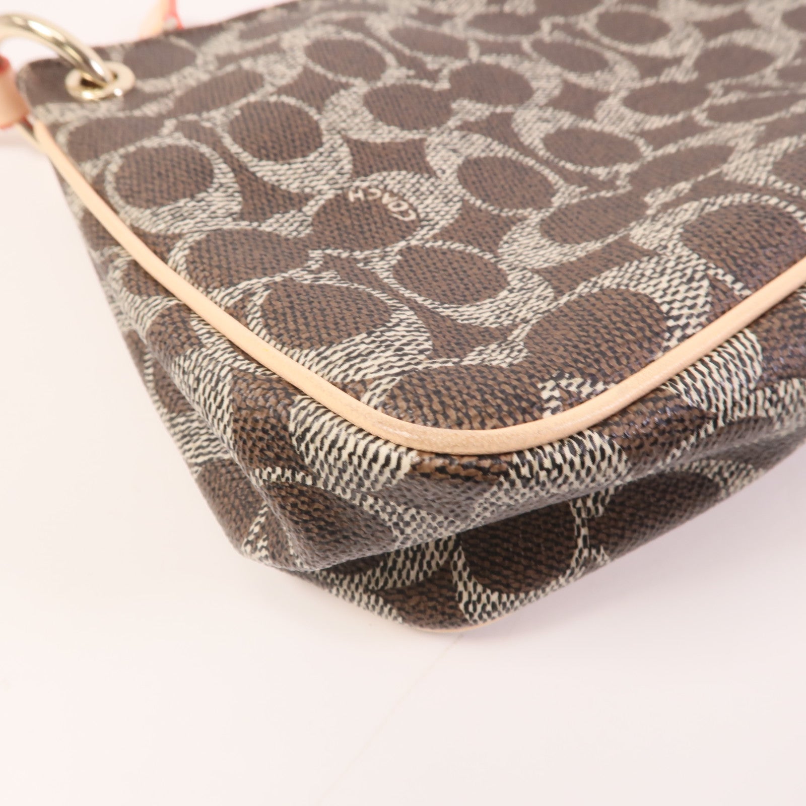 COACH 塗層帆布Shoulder Bag金扣手挽肩背兩用袋
