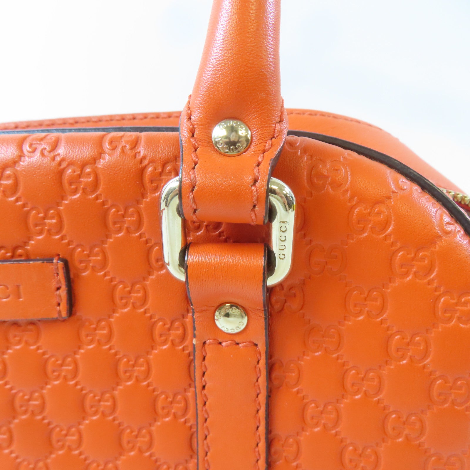 GUCCI 牛皮皮革Guccissima 2 Way Shoulder金扣手挽肩背兩用袋橙色