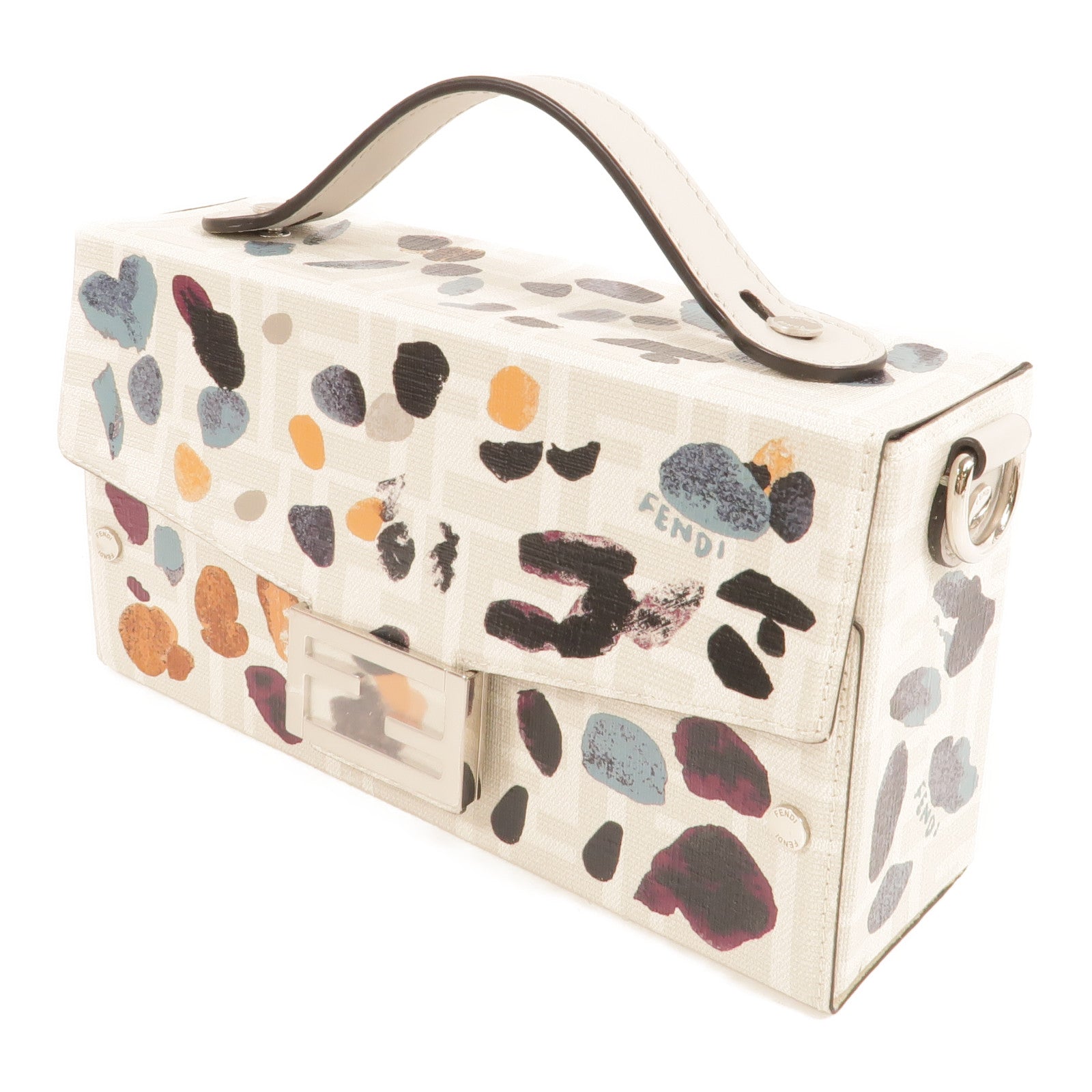 FENDI 塗層帆布Baguette Soft Trunk手挽肩背兩用袋