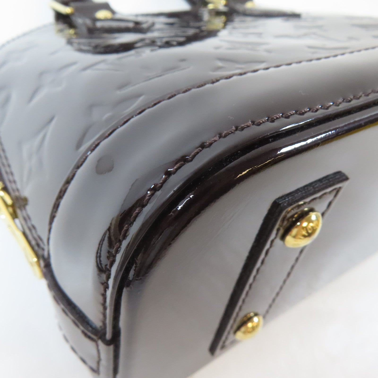 LOUIS VUITTON Vernis Alma金扣手挽肩背兩用袋深紅色