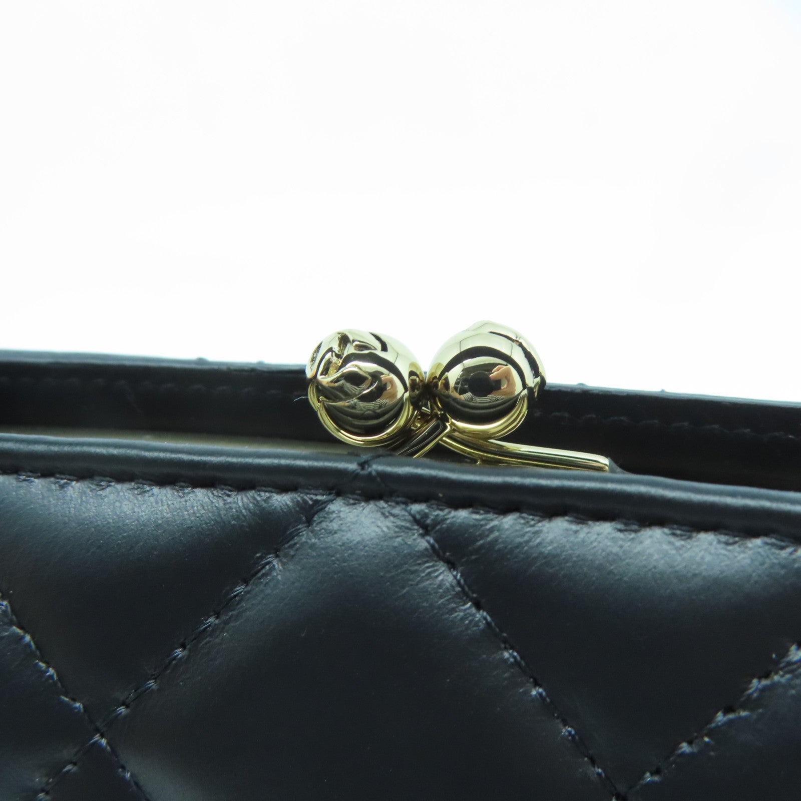 CHANEL 【激減優惠】菱格羊皮皮革Chain Shoulder金扣鏈帶手挽肩背兩用袋黑色