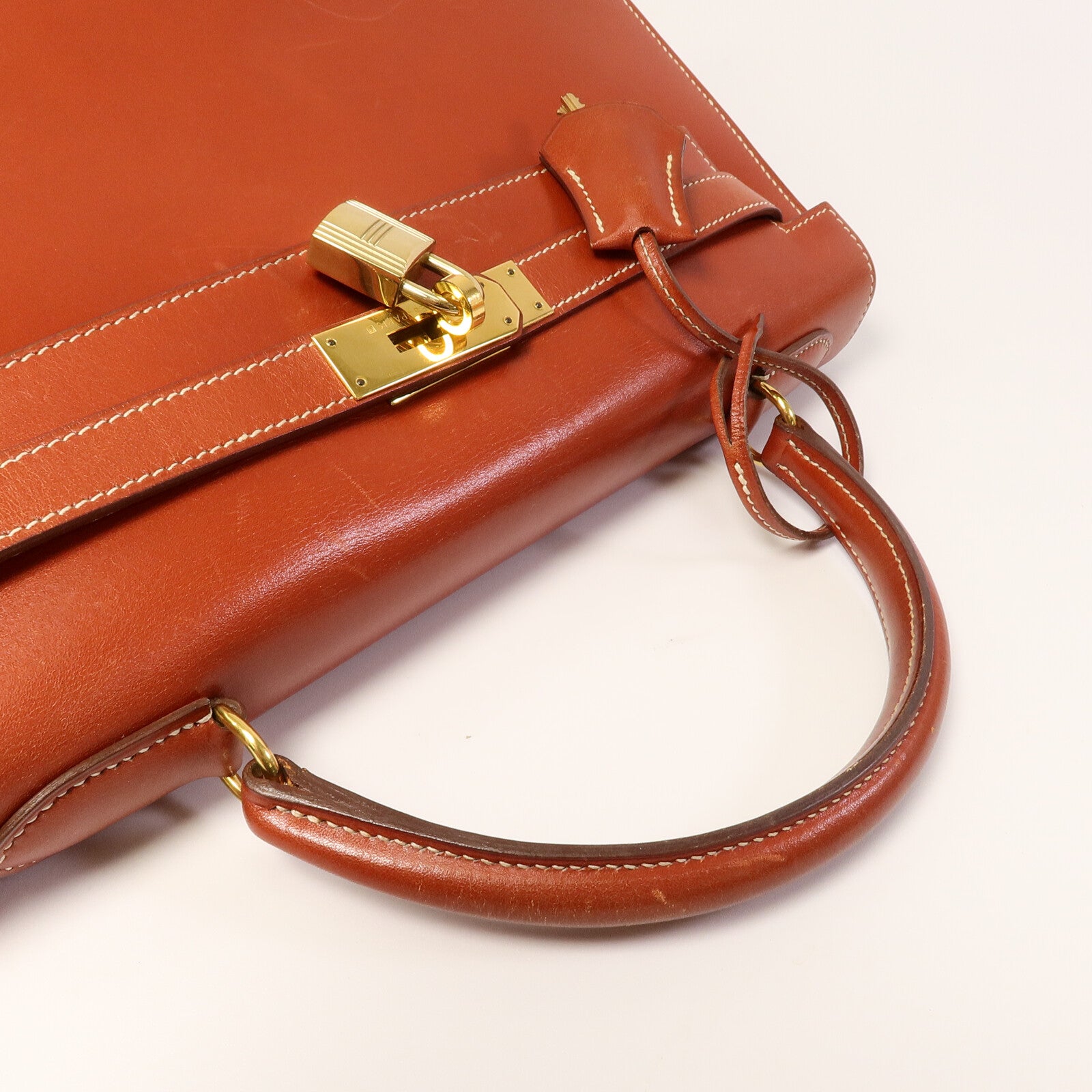 HERMES Box皮革Kelly 32手挽袋