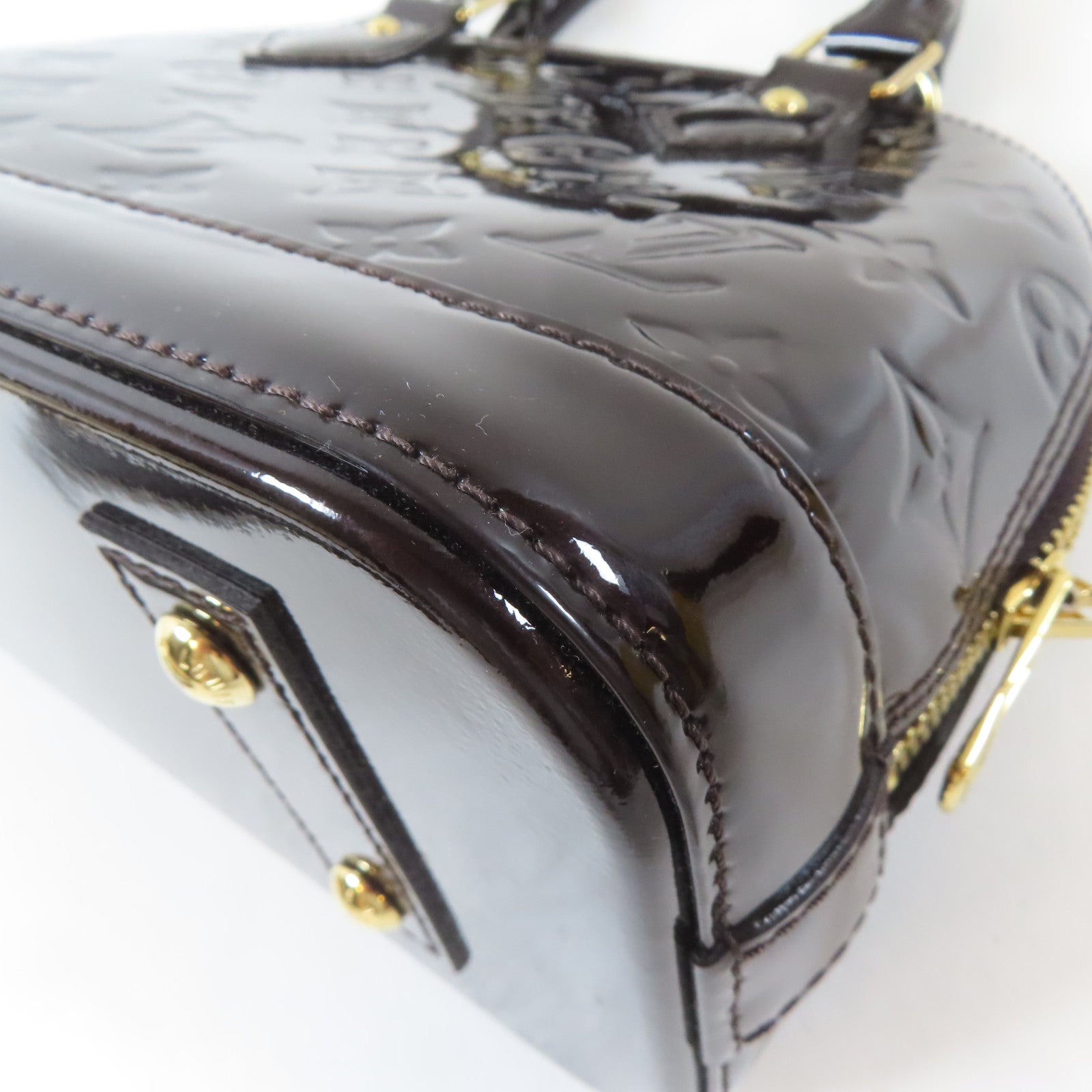 LOUIS VUITTON Vernis Alma金扣手挽肩背兩用袋深紅色