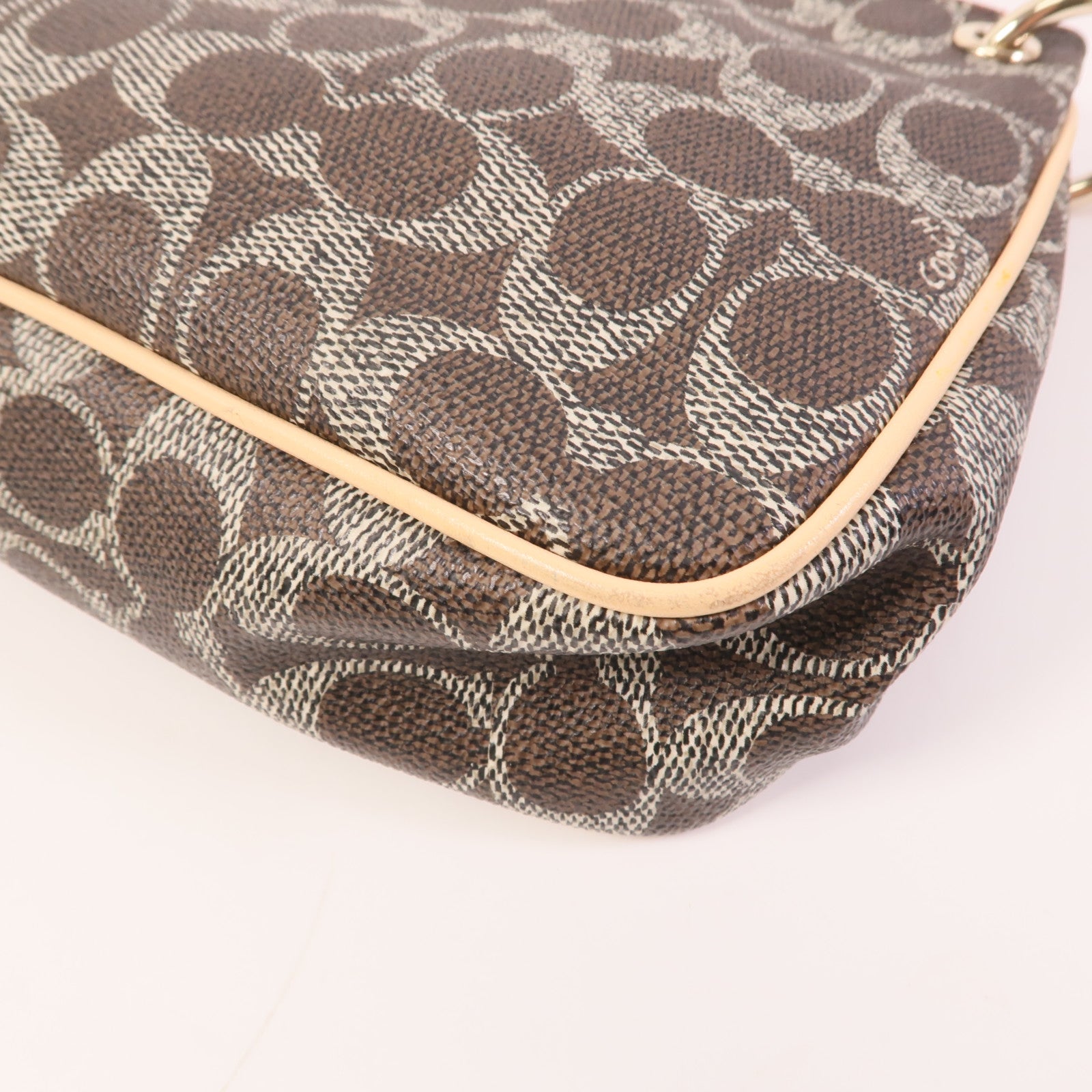 COACH 塗層帆布Shoulder Bag金扣手挽肩背兩用袋
