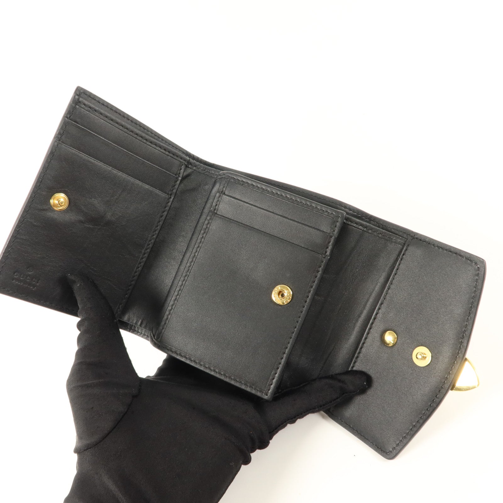 GUCCI 牛皮皮革Trifold Wallet錢包