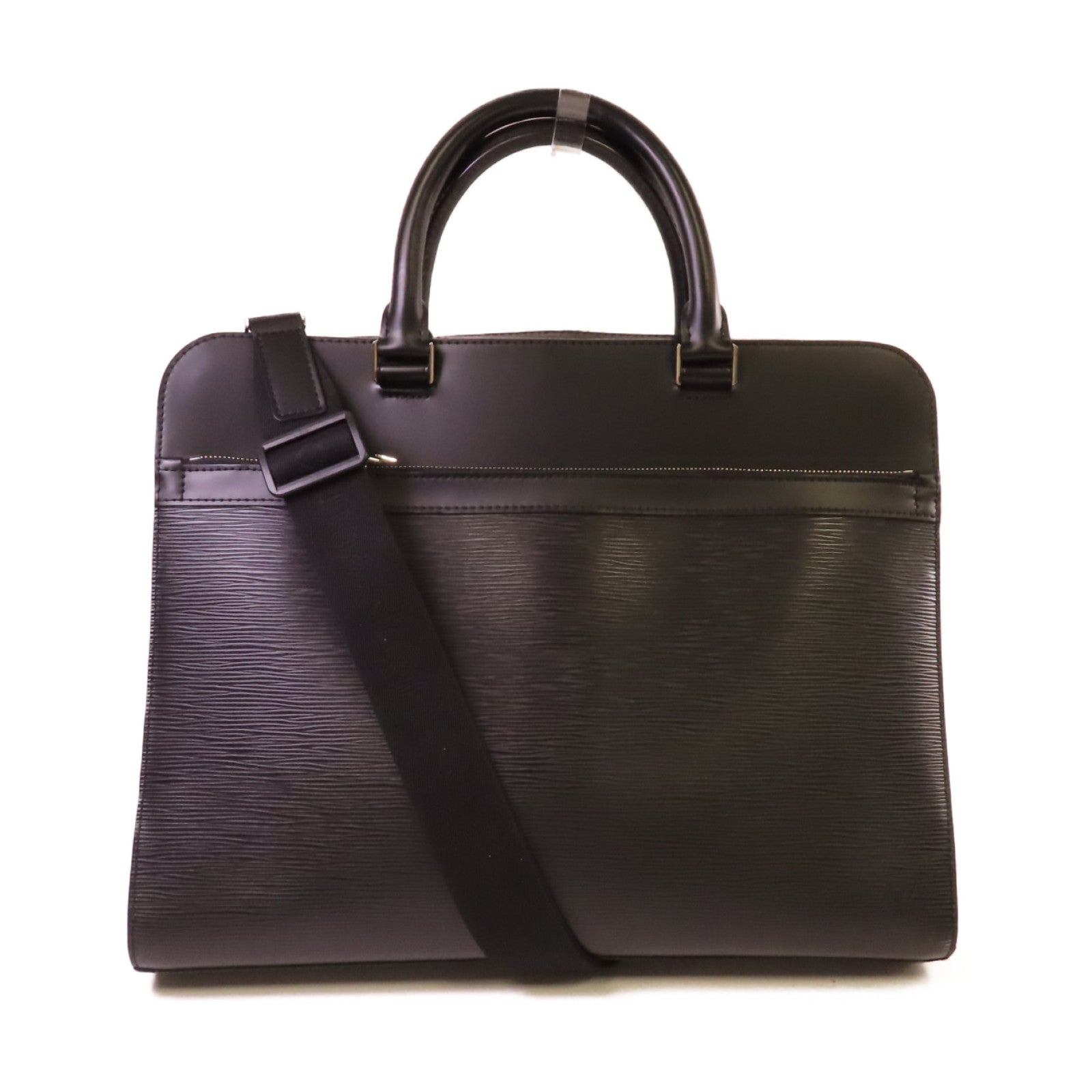 LOUIS VUITTON 【激減優惠】Epi Bassano MM Business Bag銀扣手挽肩背兩用公事包黑色