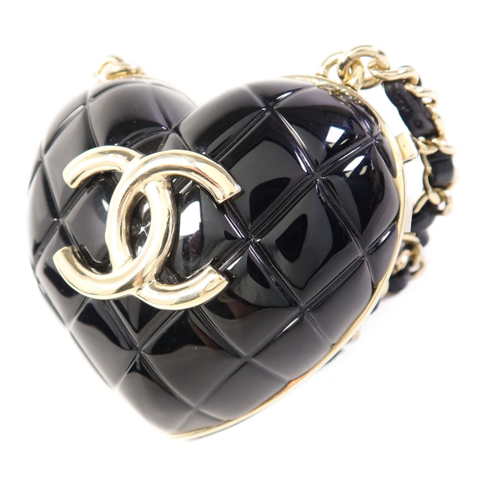 CHANEL PVC/金屬/皮革Heart Charm With Chain金扣掛飾