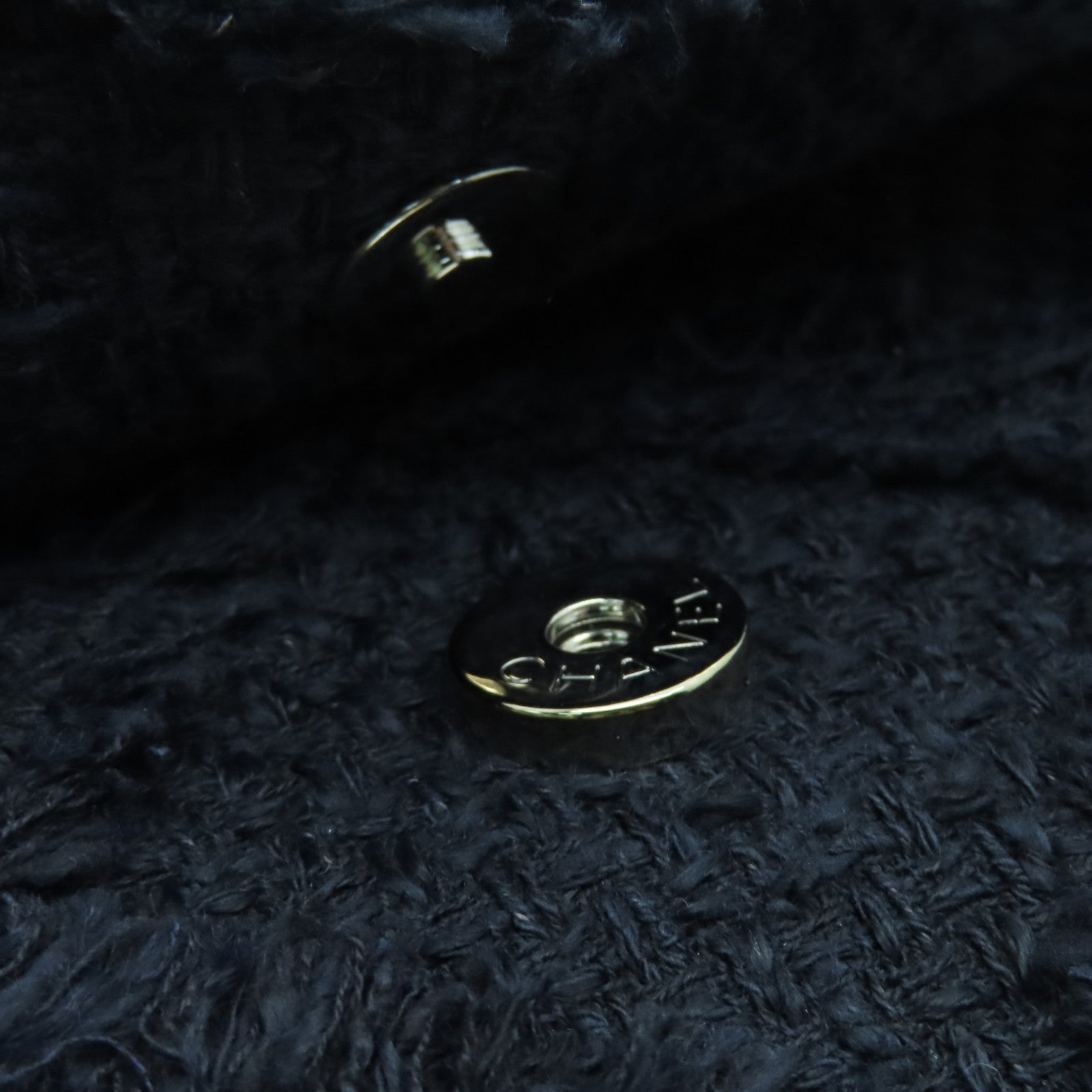 CHANEL 【激減優惠】菱格斜紋軟呢Chain Shoulder Bag銀扣鏈帶肩背袋深藍色