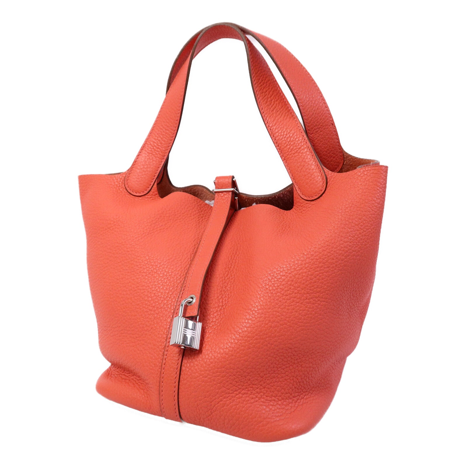 HERMES Clemence皮革Picotin MM扣手挽袋Rose Jaipur