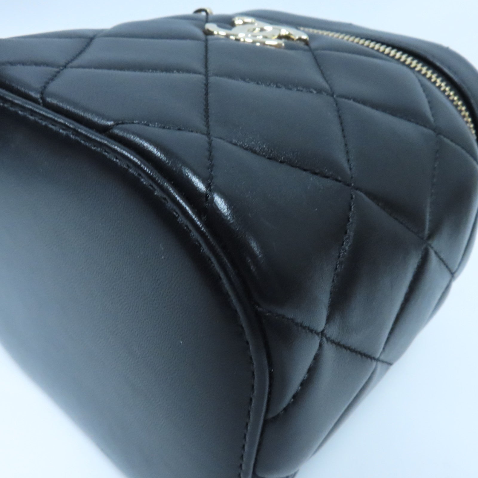 CHANEL 【激減優惠】菱格羊皮皮革Trendy CC Vanity Case金扣手挽肩背兩用袋黑色