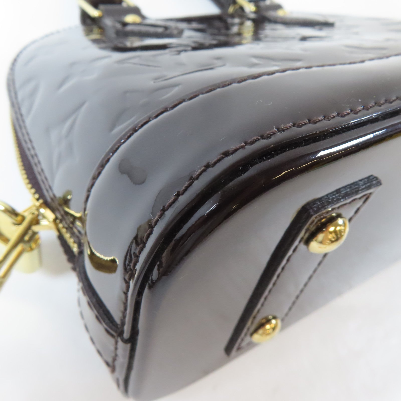 LOUIS VUITTON Vernis Alma金扣手挽肩背兩用袋深紅色