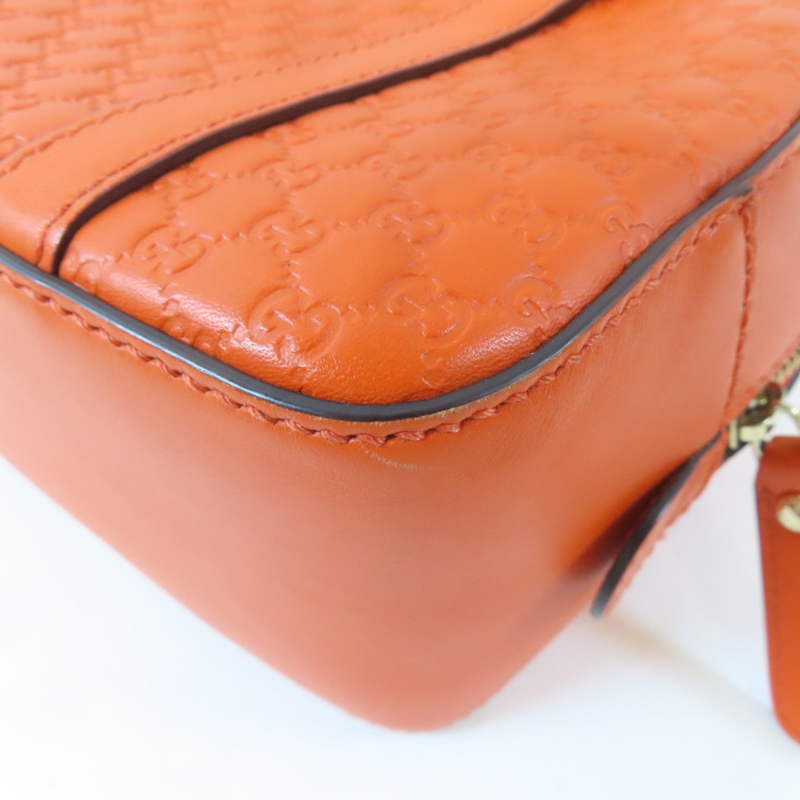 GUCCI 牛皮皮革Guccissima 2 Way Shoulder金扣手挽肩背兩用袋橙色