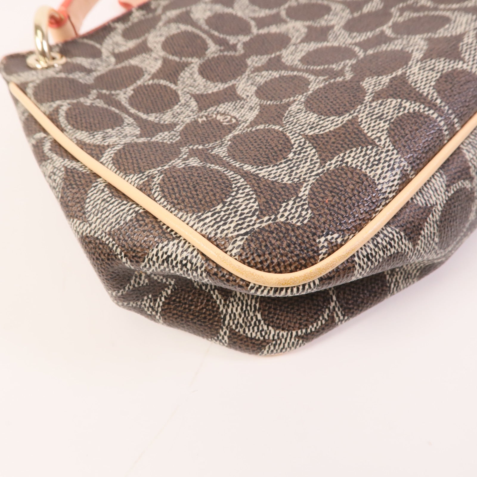 COACH 塗層帆布Shoulder Bag金扣手挽肩背兩用袋