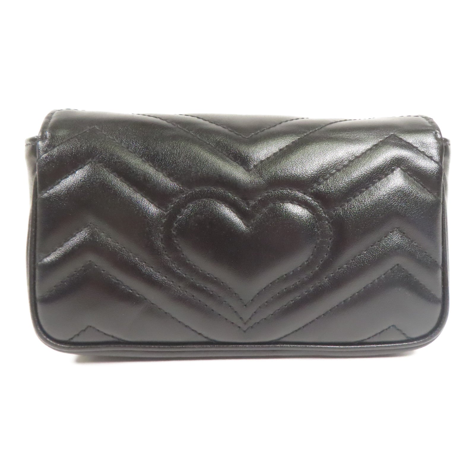GUCCI 牛皮皮革GG Marmont Super Mini金扣鏈帶肩背袋