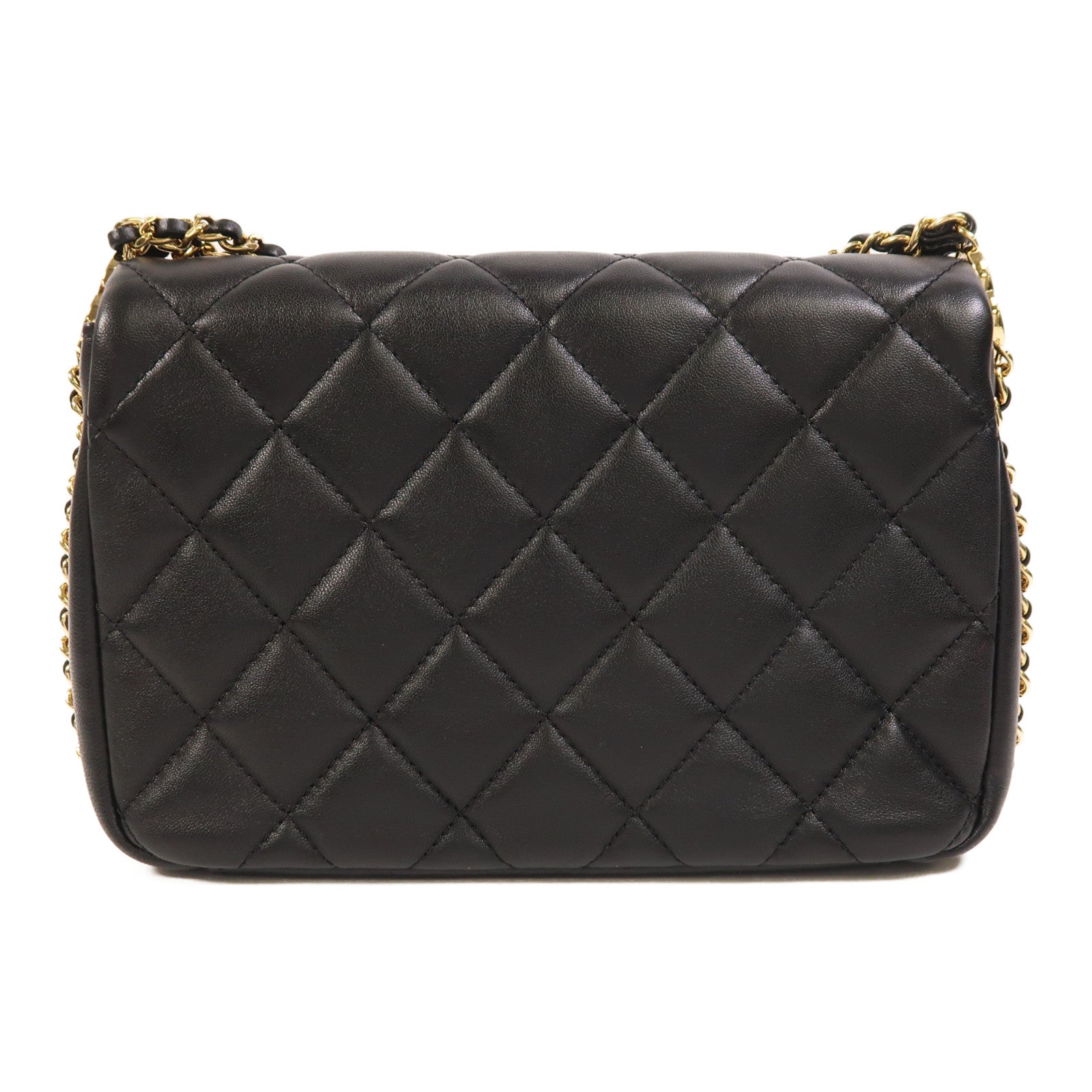 CHANEL 羊皮皮革Shoulder Bag金扣鏈帶肩背袋