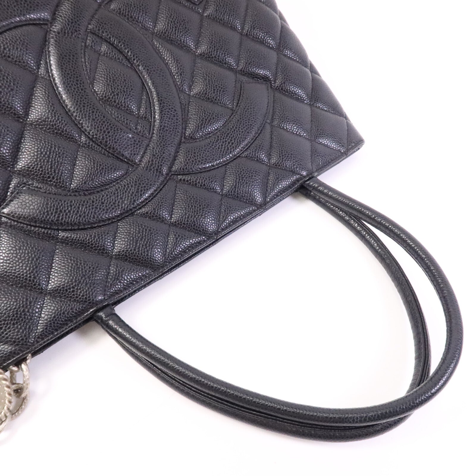 CHANEL 牛皮皮革Shoulder Bag銀扣肩背袋