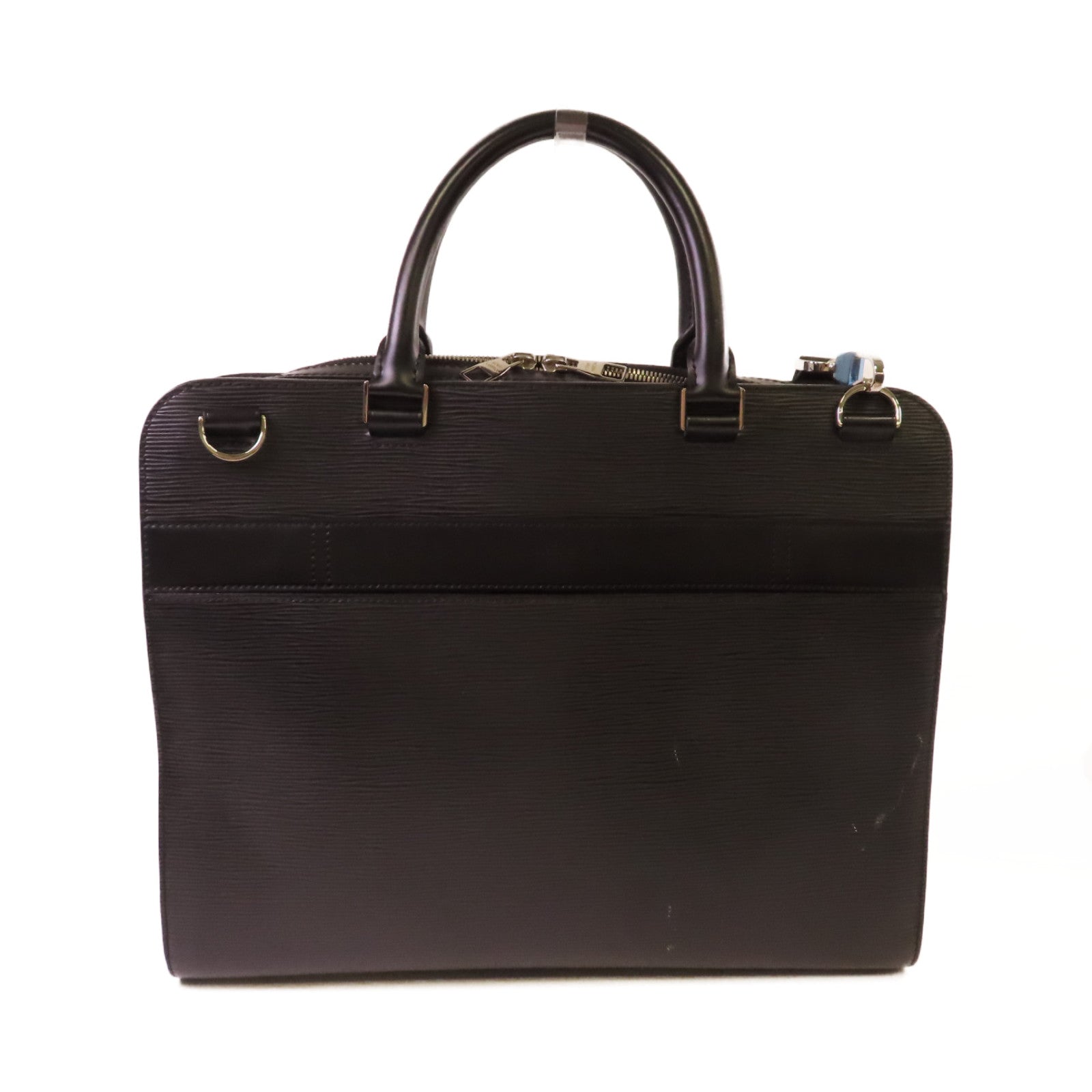 LOUIS VUITTON 【激減優惠】Epi Bassano MM Business Bag銀扣手挽肩背兩用公事包黑色