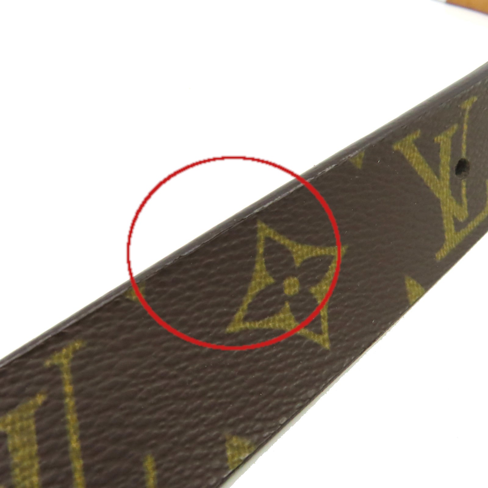 LOUIS VUITTON Monogram Belt銀扣皮帶啡色