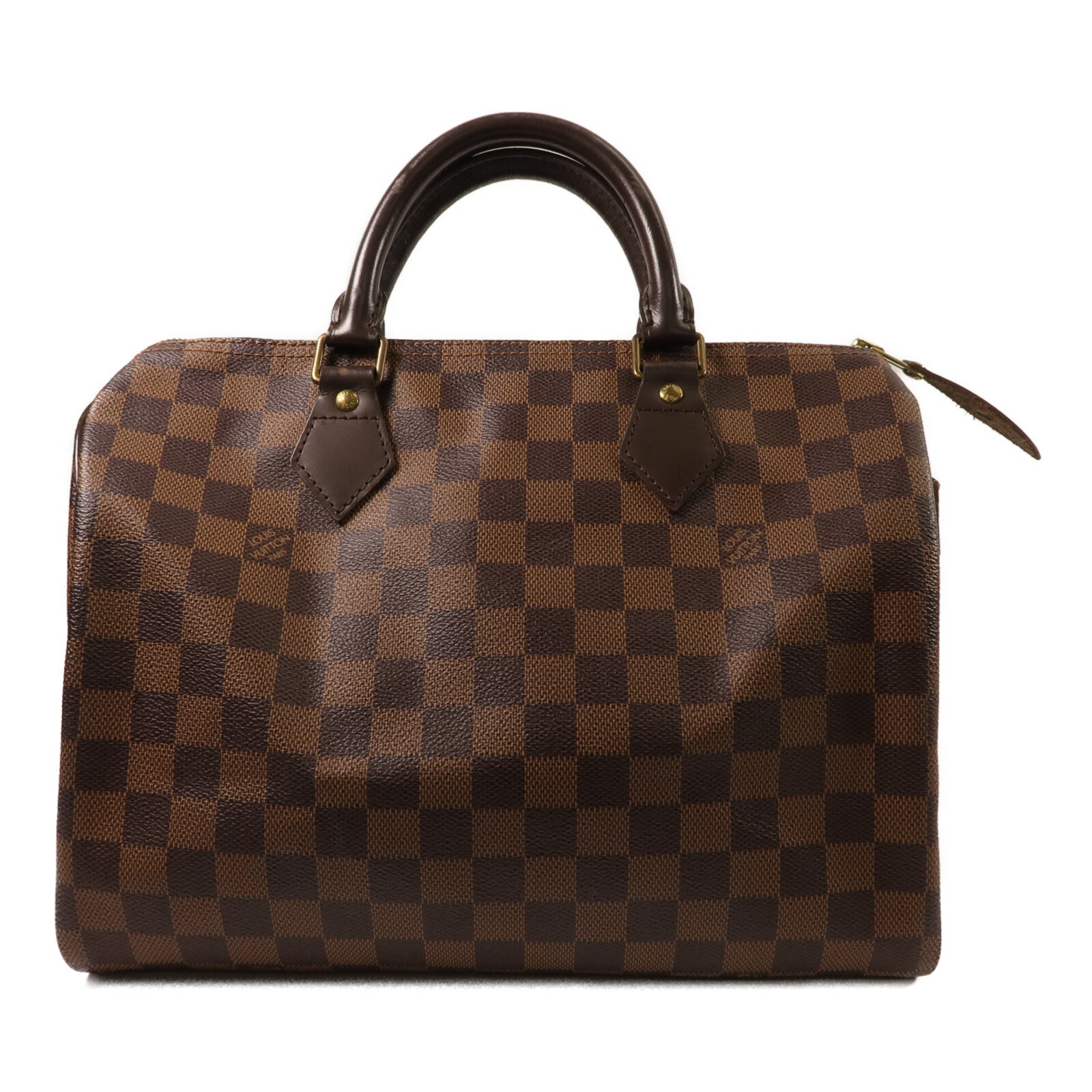 LOUIS VUITTON Damier Speedy 30金扣手挽袋