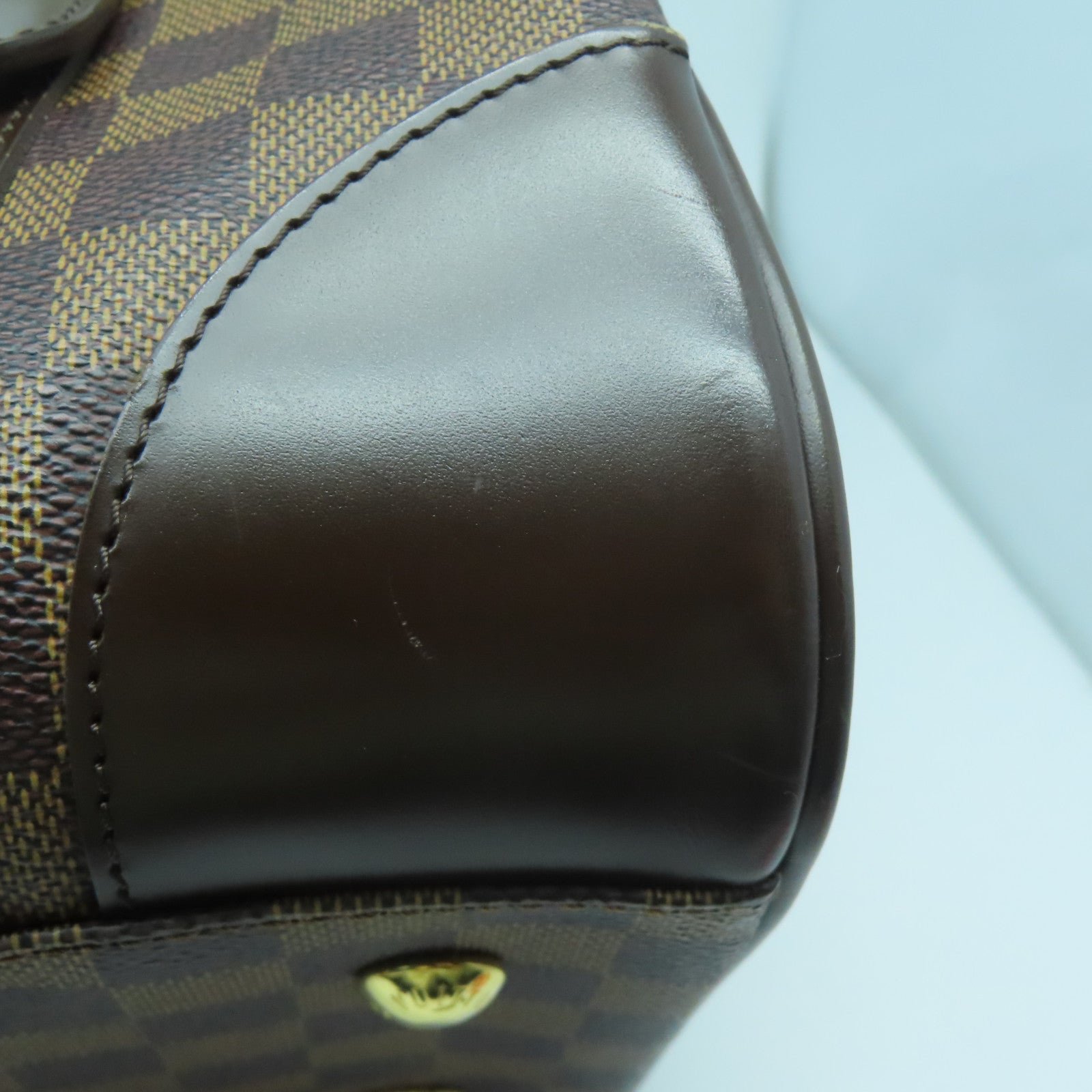 LOUIS VUITTON Damier Berkeley Boston Hand Bag金扣手挽袋啡色