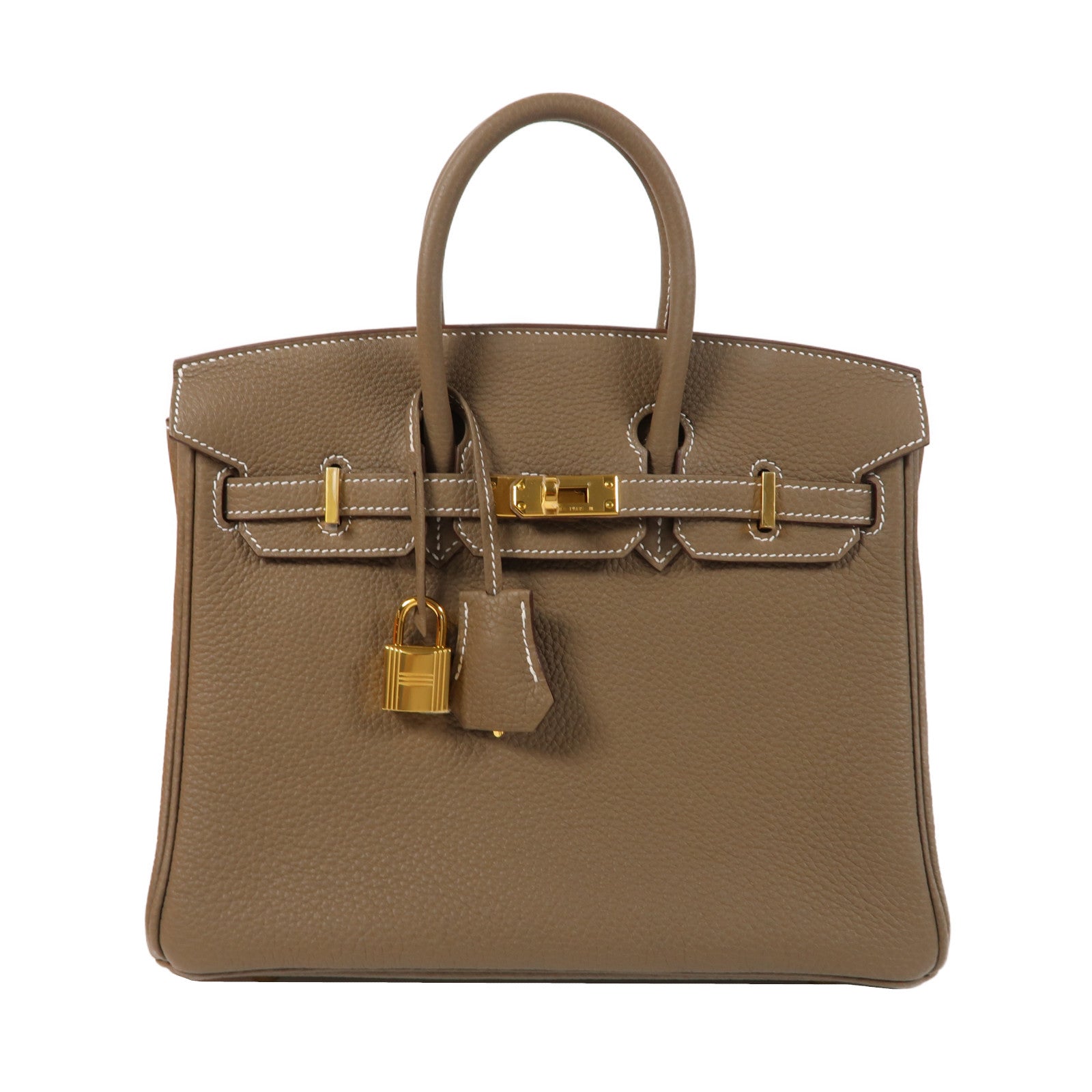 HERMES Togo皮革Birkin 25金扣手挽袋Etoupe大象灰色