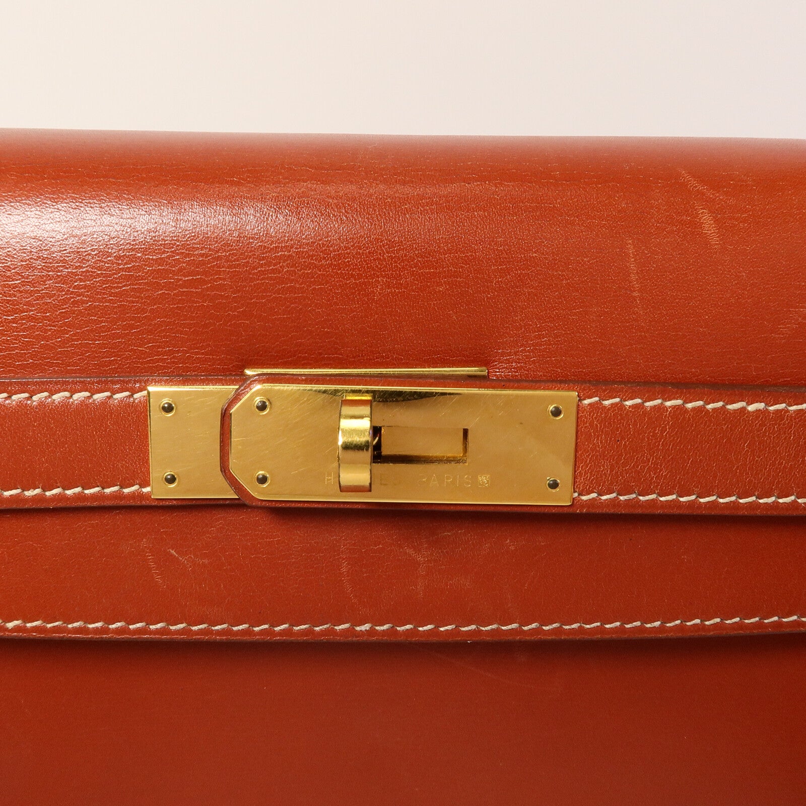 HERMES Box皮革Kelly 32手挽袋