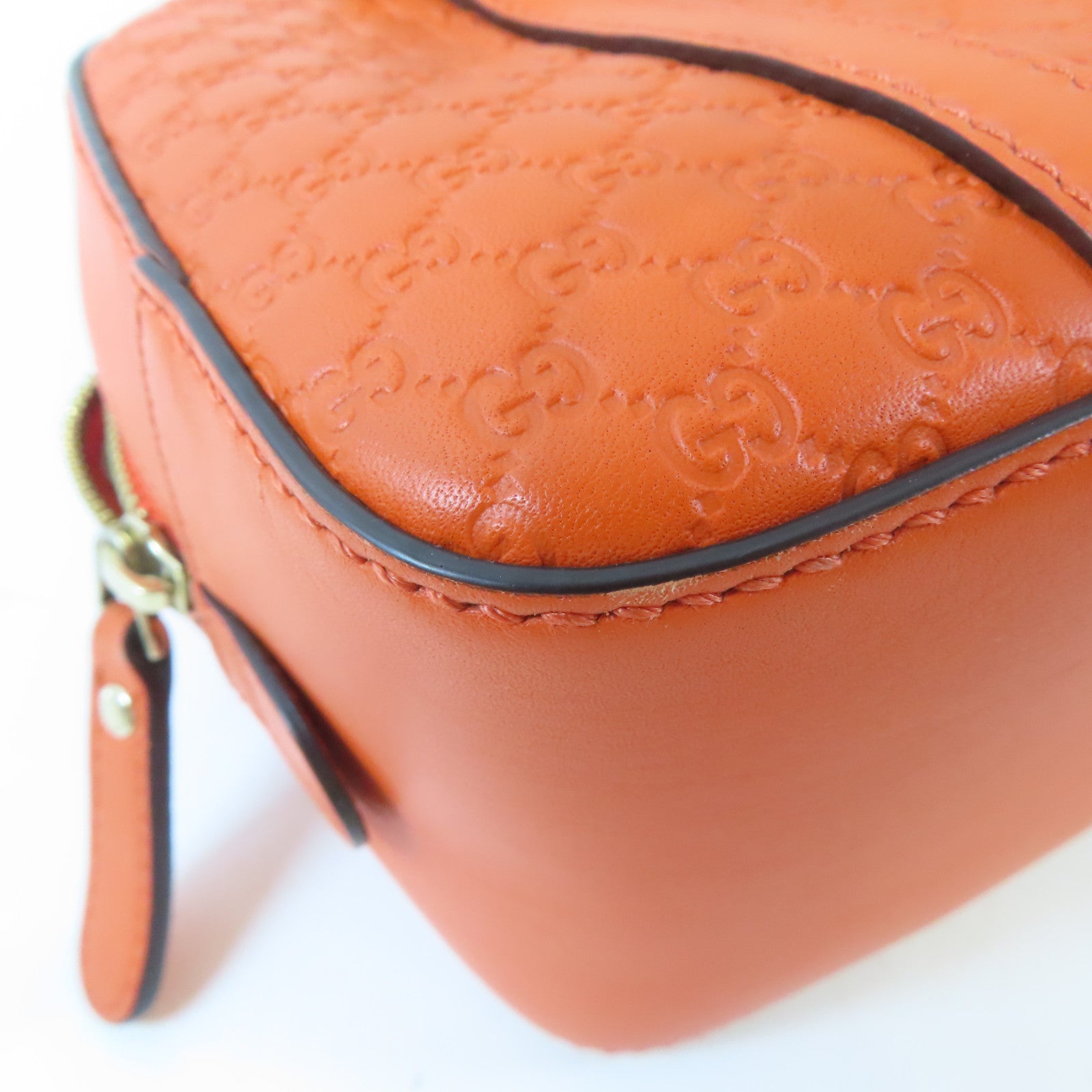 GUCCI 牛皮皮革Guccissima 2 Way Shoulder金扣手挽肩背兩用袋橙色