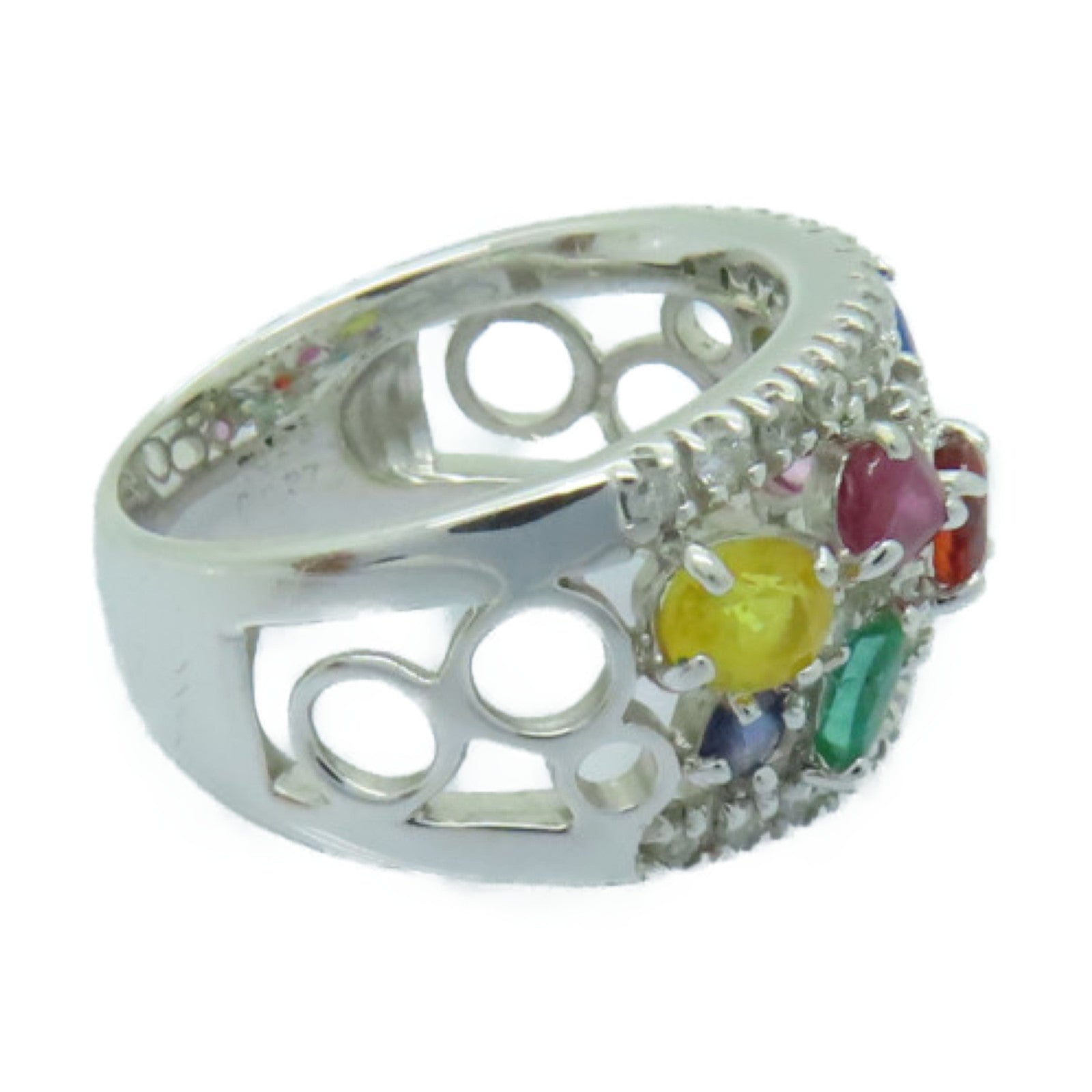 JEWELRY **【激減優惠】18K白金Ring0.037/0.23/1.52ct鑽石戒指彩色US#5.75