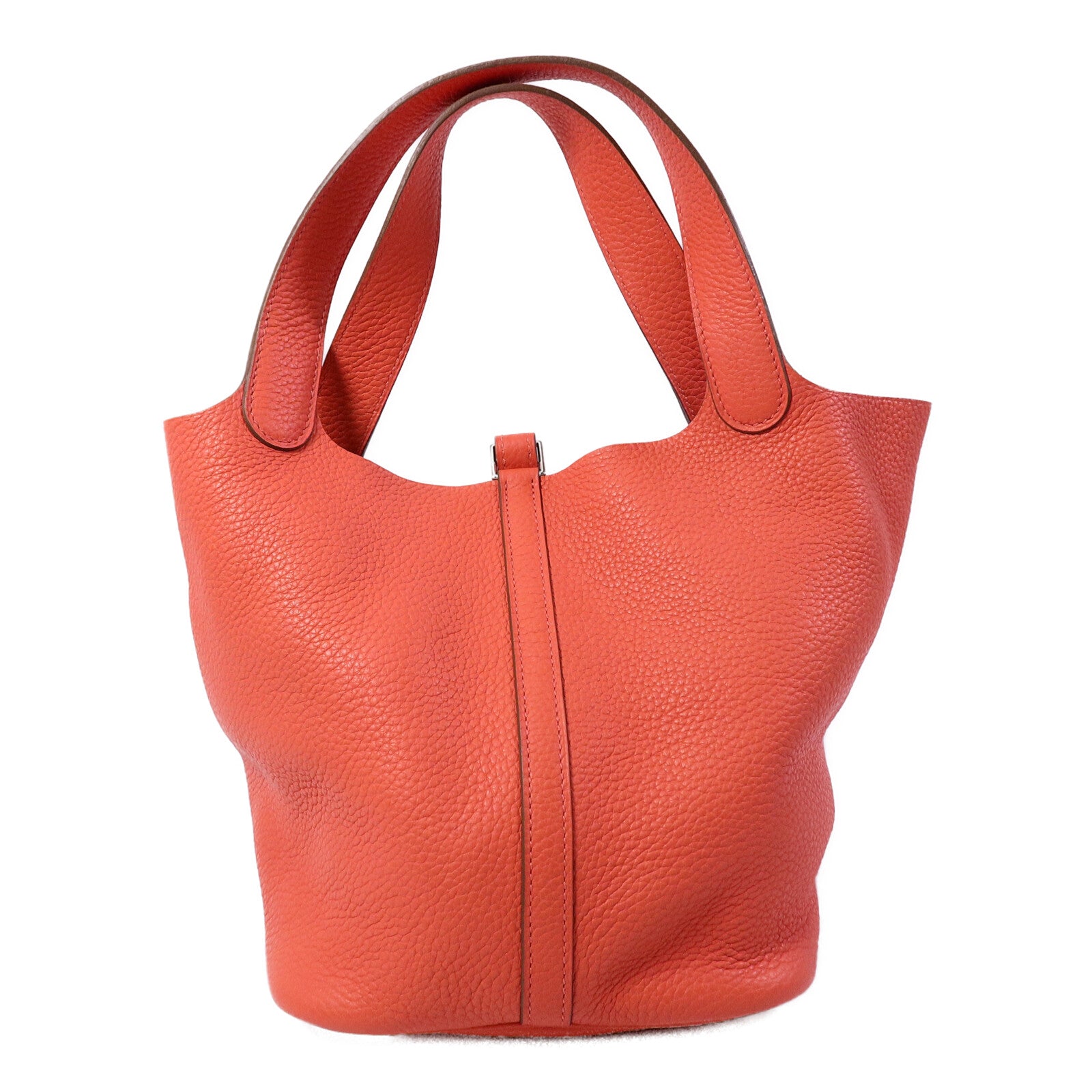 HERMES Clemence皮革Picotin MM扣手挽袋Rose Jaipur