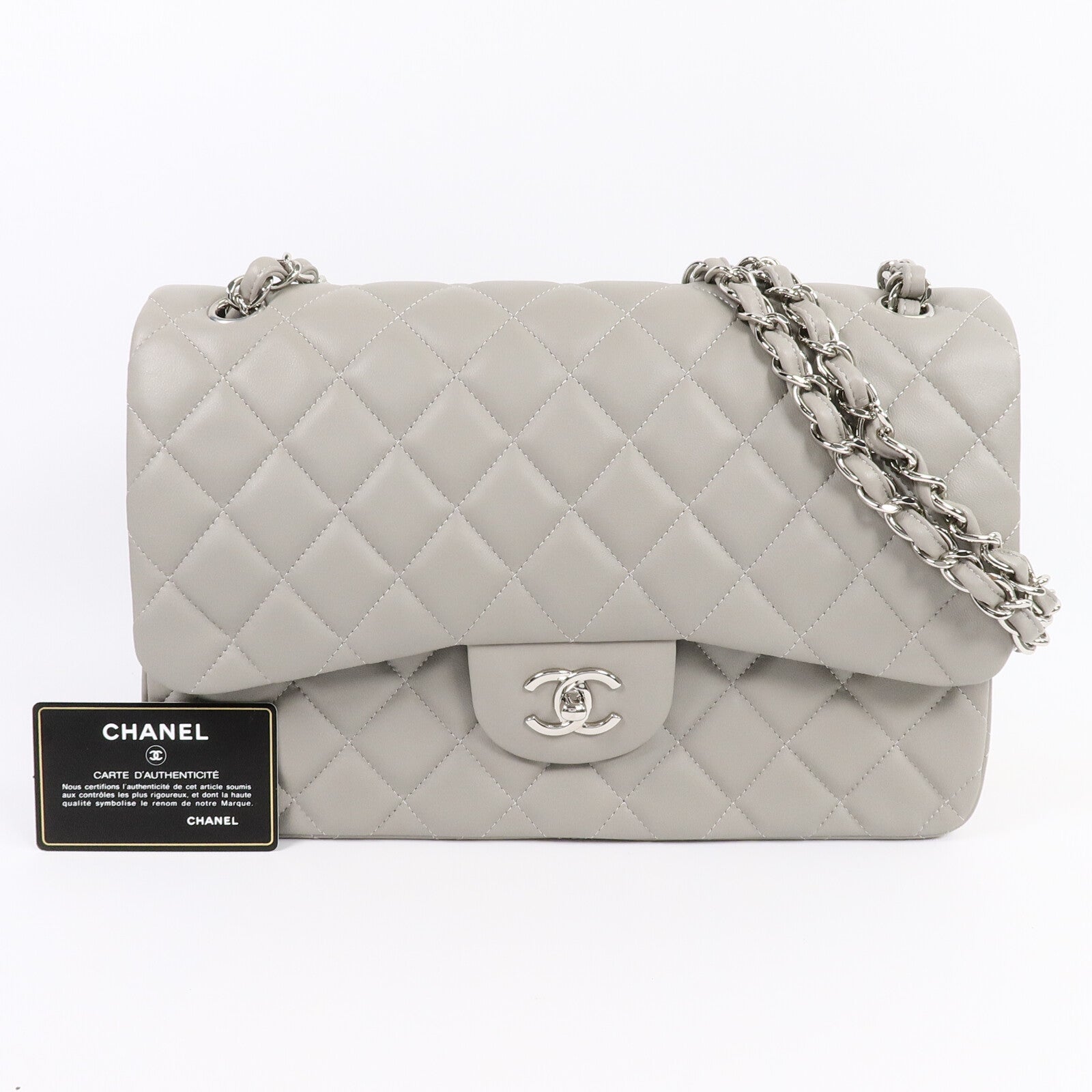 CHANEL 羊皮皮革Large Classic鏈帶肩背袋